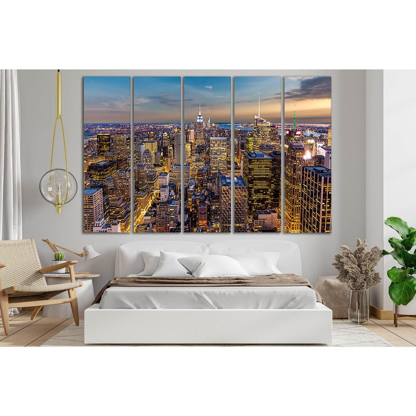 New York City Manhattan Skyline №SL358 Ready to Hang Canvas Print - Zellart Canvas Prints 0_NY_ART, 0new, ALL_Products, Cityscapes & Skylines