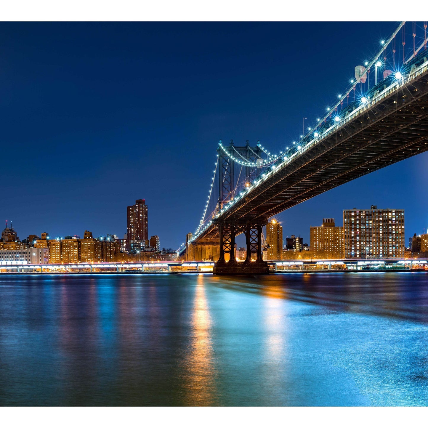 New York city night panorama XXL №52 Ready to Hang Canvas Print - Zellart Canvas Prints 0_NY_ART, ALL_Products, s-52
