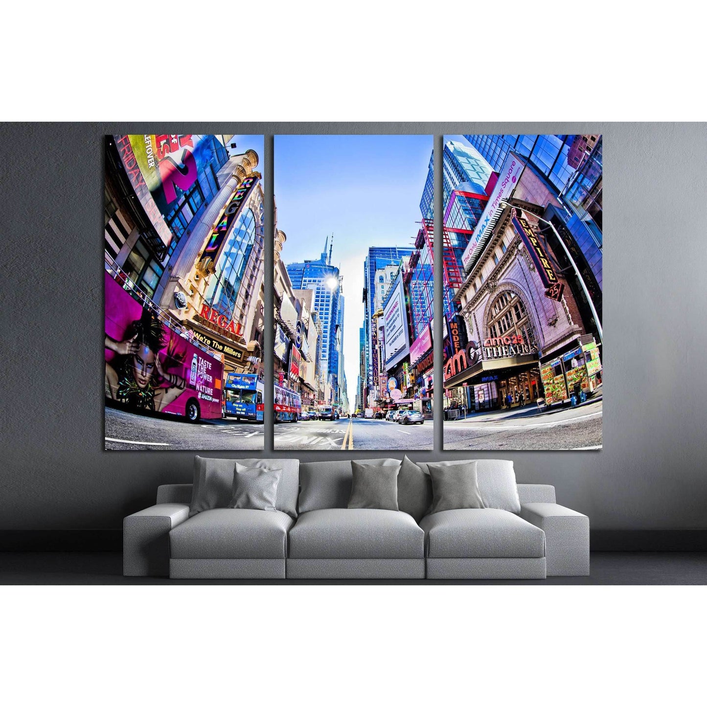 NEW YORK, Times Square and 42nd Stree №2267 Ready to Hang Canvas Print - Zellart Canvas Prints 0_NY_ART, ALL_Products, s-2267