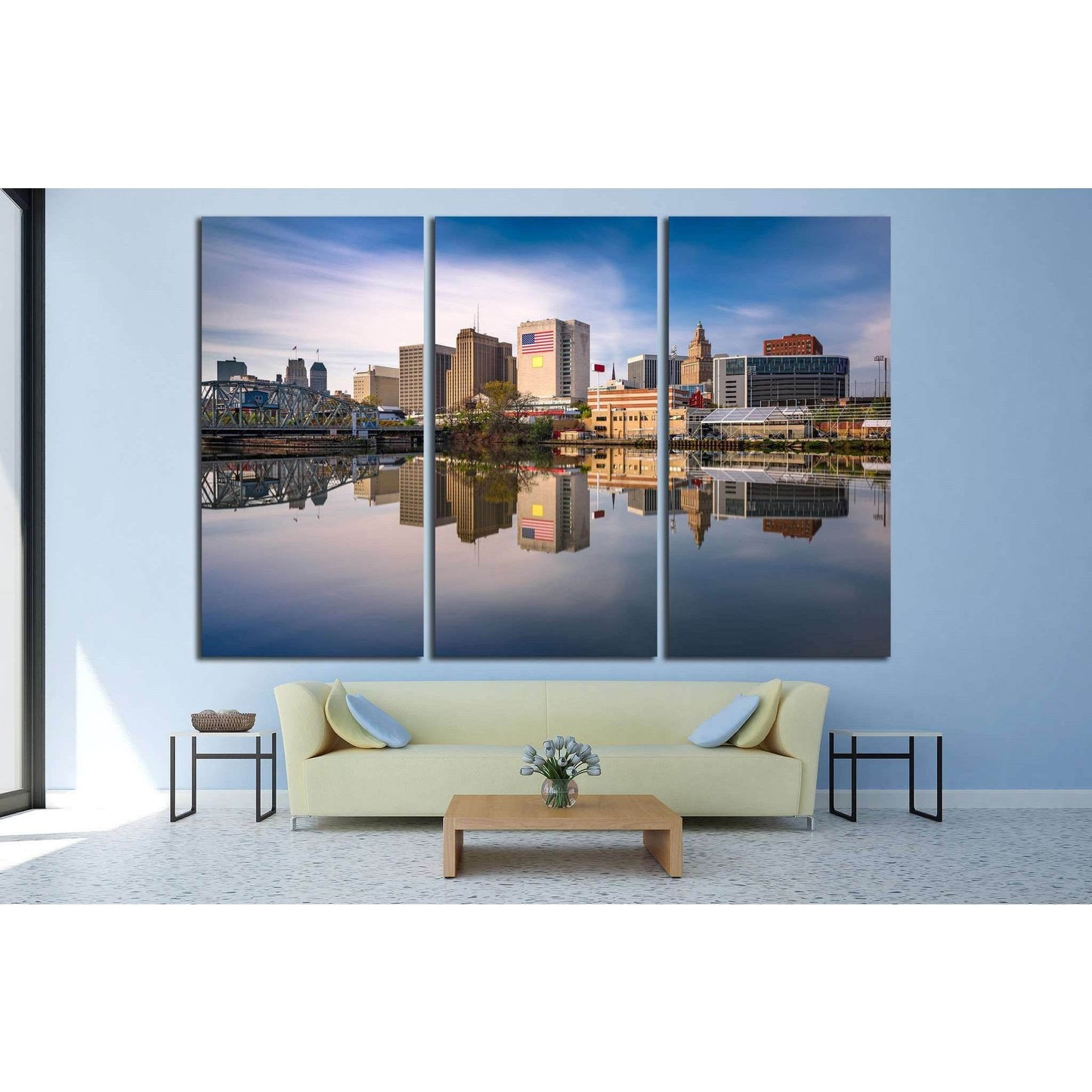 Newark, New Jersey, USA skyline on the Passaic River №1740 Ready to Hang Canvas Print - Zellart Canvas Prints ALL_Products, s-1740