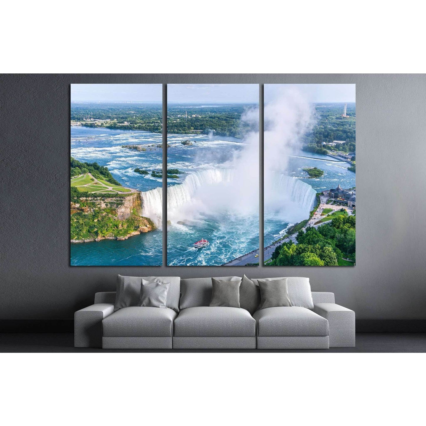 Niagara Falls Aerial View, Canadian Falls, Canada №2006 Ready to Hang Canvas Print - Zellart Canvas Prints ALL_Products, s-2006
