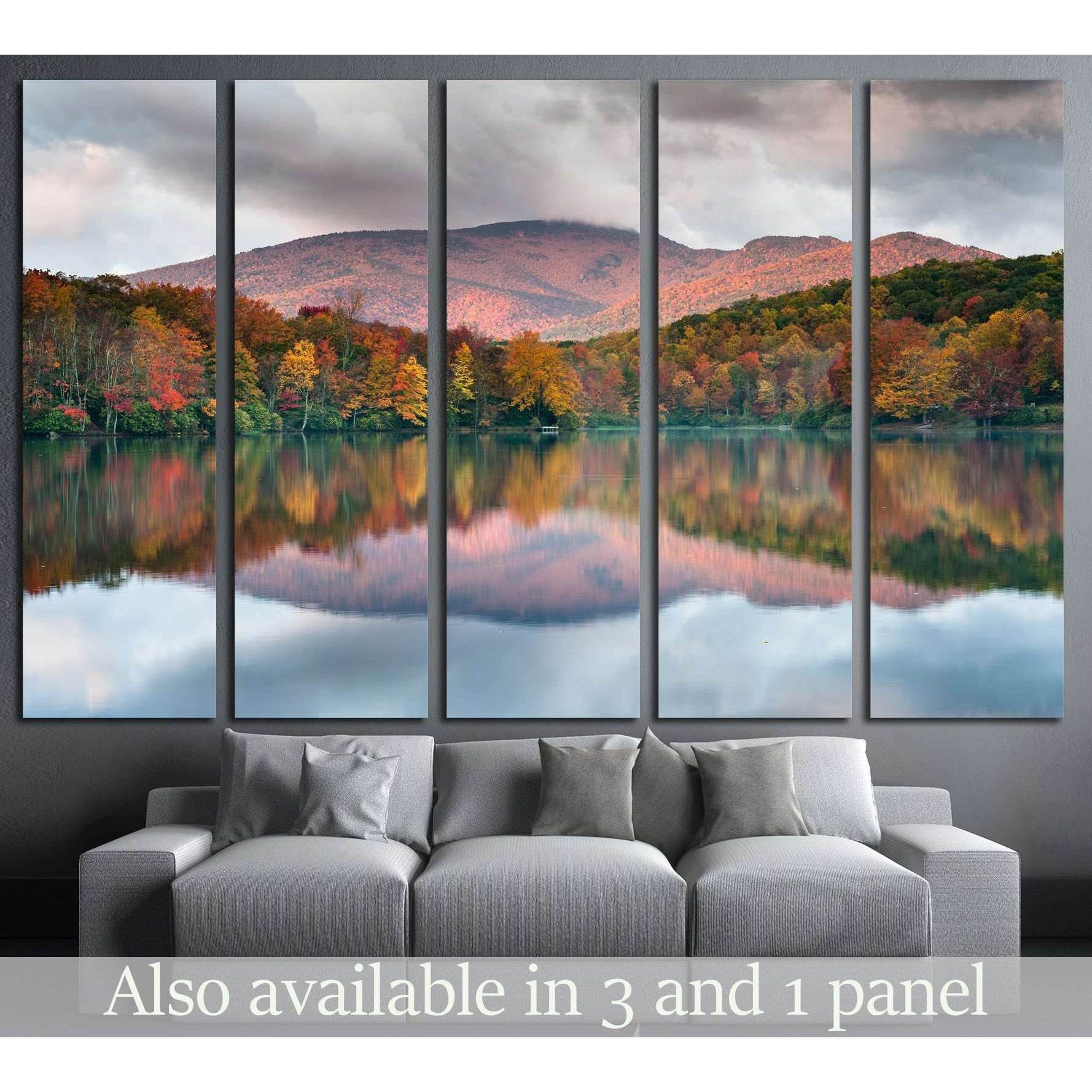 Grandfather Mountain Autumn Lake Canvas Print - Zellart