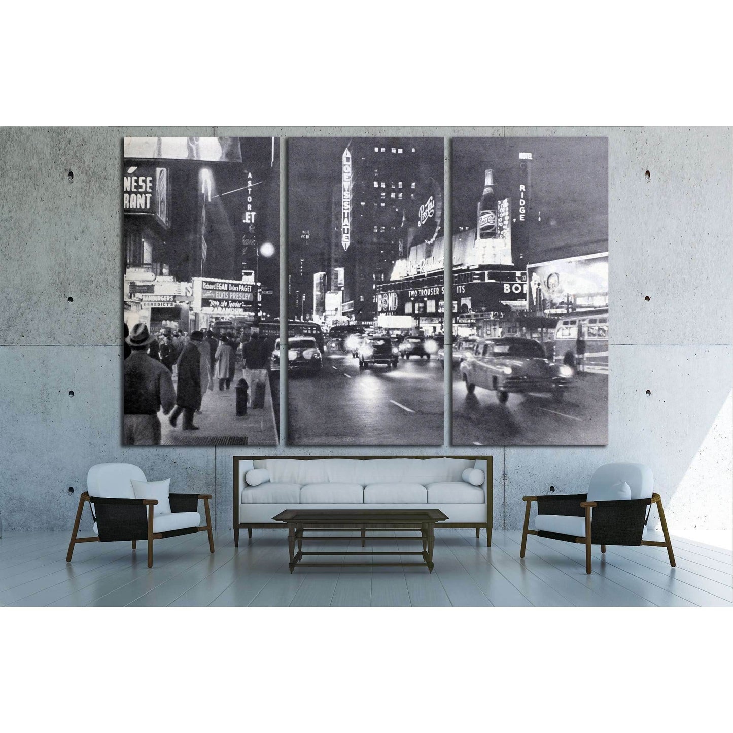 Ogoniok shows old photo of Broadway in New York made by U. №2601 Ready to Hang Canvas Print - Zellart Canvas Prints 0_NY_ART, ALL_Products, s-2601
