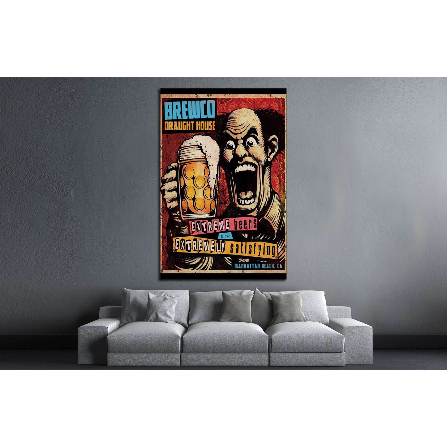 old beer quadro №3470 Ready to Hang Canvas Print - Zellart Canvas Prints ALL_Products, Beer, s-3470