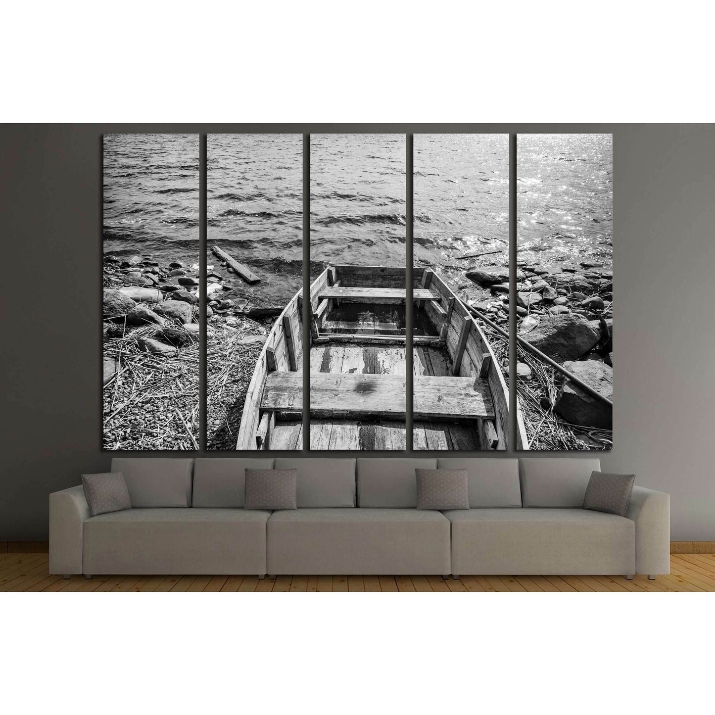 Old fishing boat in Karelia №3128 Ready to Hang Canvas Print - Zellart Canvas Prints ALL_Products, s-3128