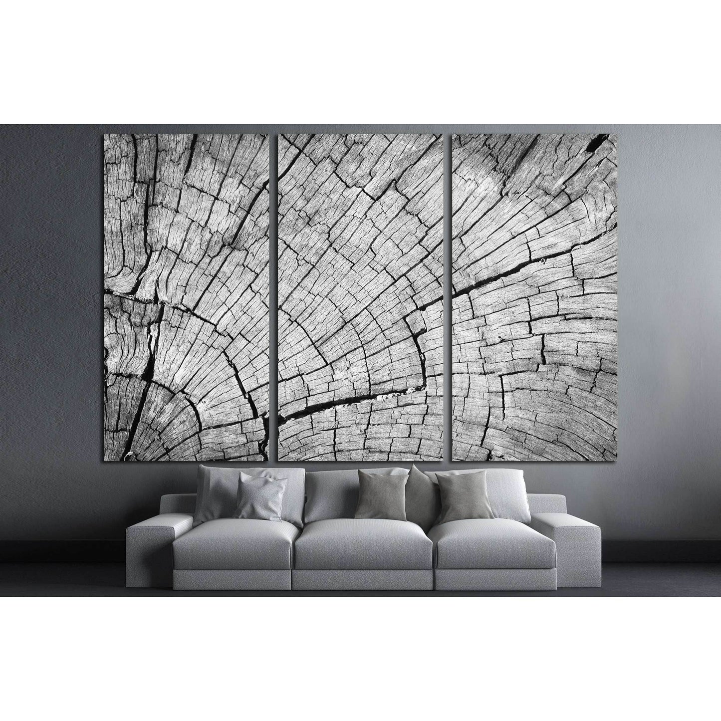 Old Gray cracked wood texture background №2836 Ready to Hang Canvas Print - Zellart Canvas Prints ALL_Products, s-2836