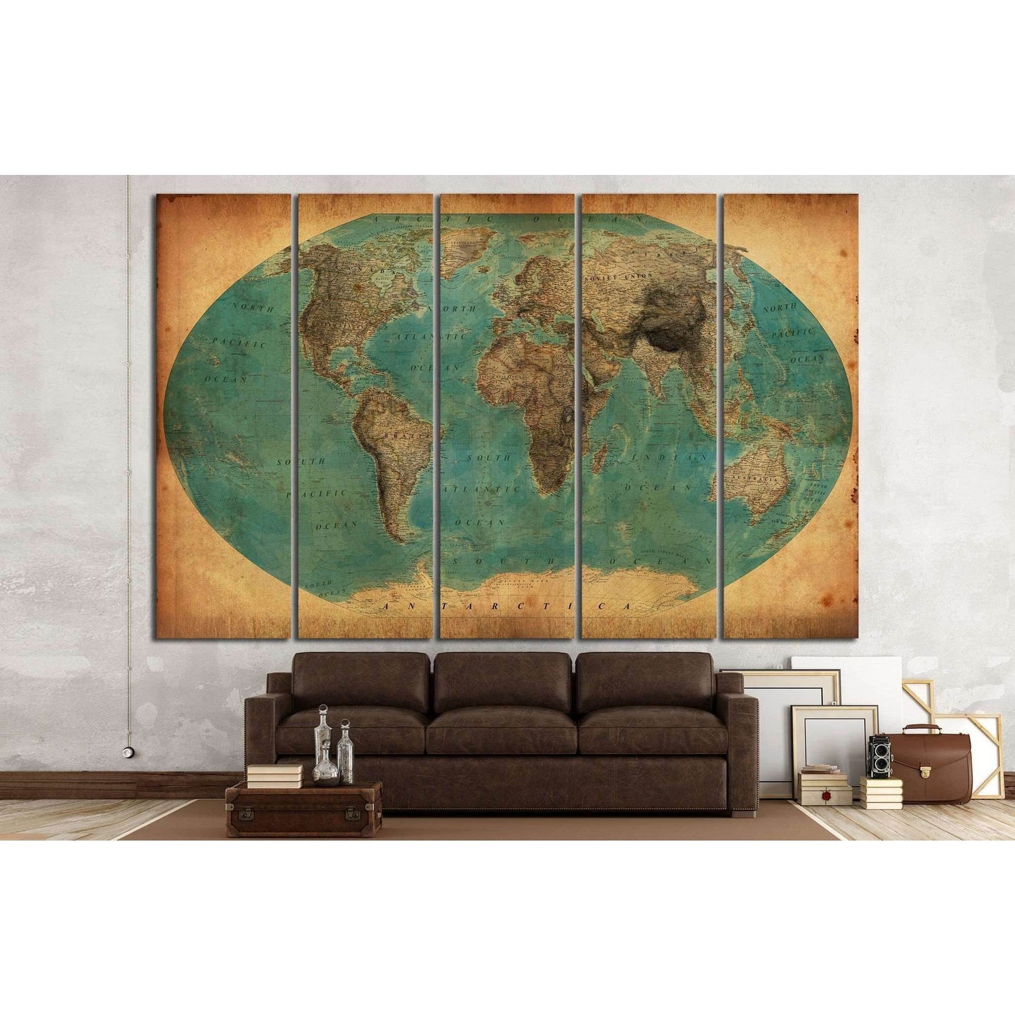 Old World Map №1458 Ready to Hang Canvas Print - Zellart Canvas Prints ALL_Products, s-1458