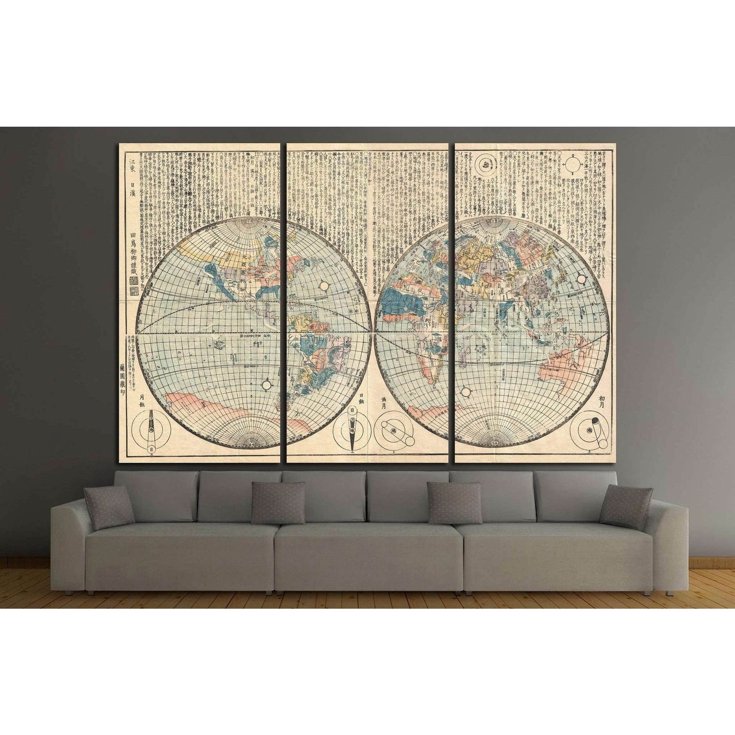 Old World Map №1469 Ready to Hang Canvas Print - Zellart Canvas Prints ALL_Products, s-1469