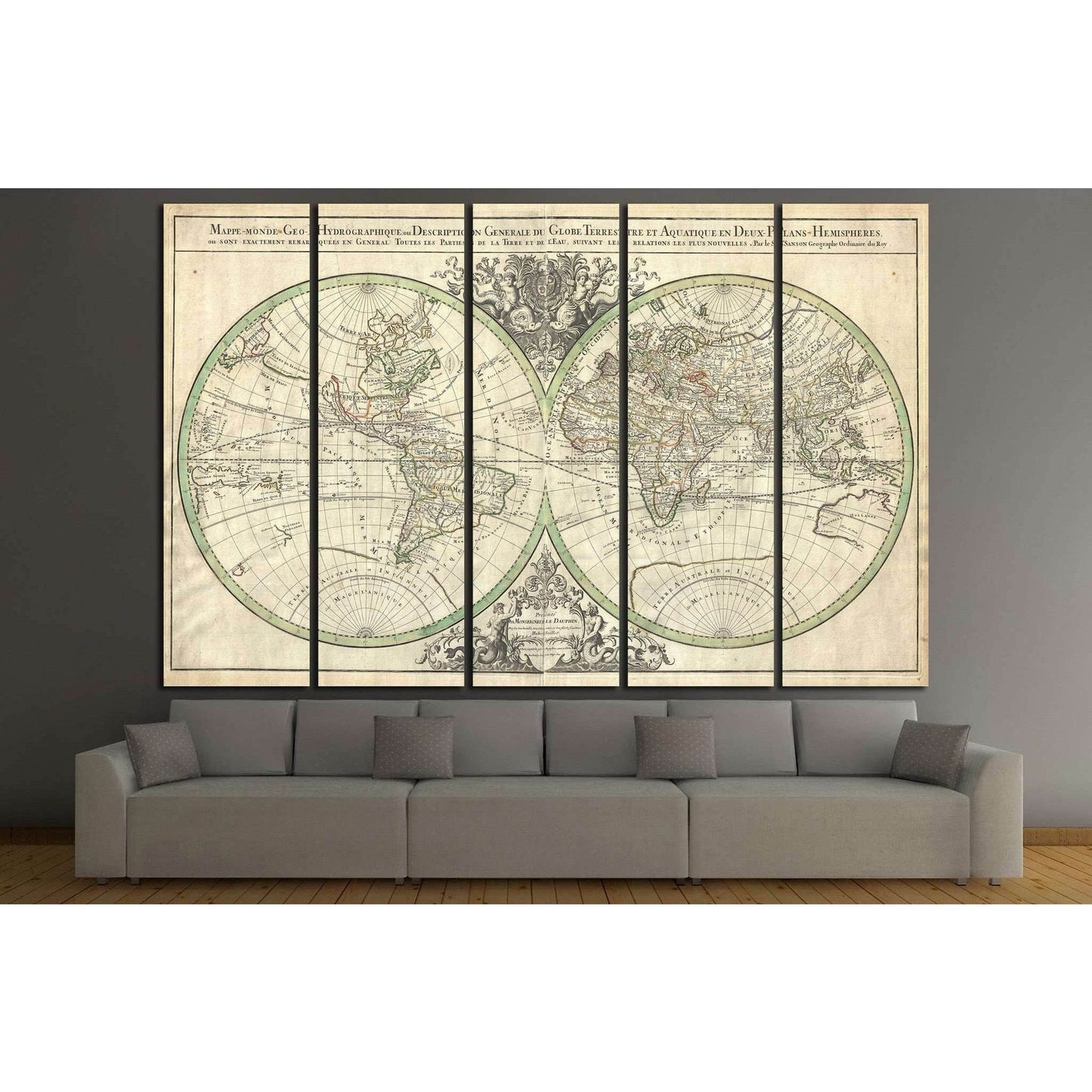 Old World Map №1471 Ready to Hang Canvas Print - Zellart Canvas Prints ALL_Products, s-1471