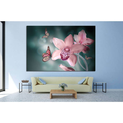 Orchids with a butterfly №729 Ready to Hang Canvas PrintCanvas art arrives ready to hang, with hanging accessories included and no additional framing required. Every canvas print is hand-crafted, made on-demand at our workshop and expertly stretched aroun