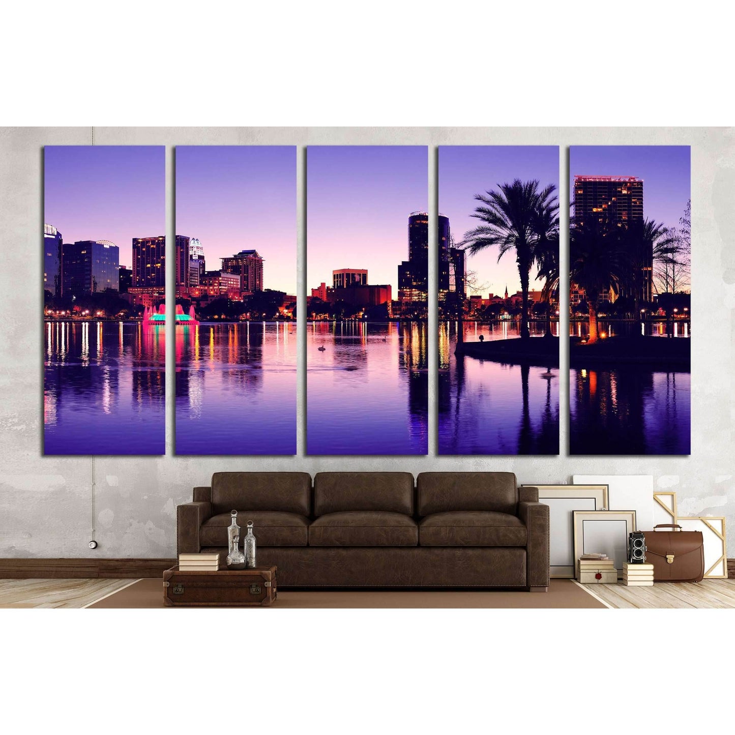Orlando downtown skyline panorama №1934 Ready to Hang Canvas Print - Zellart Canvas Prints ALL_Products, s-1934