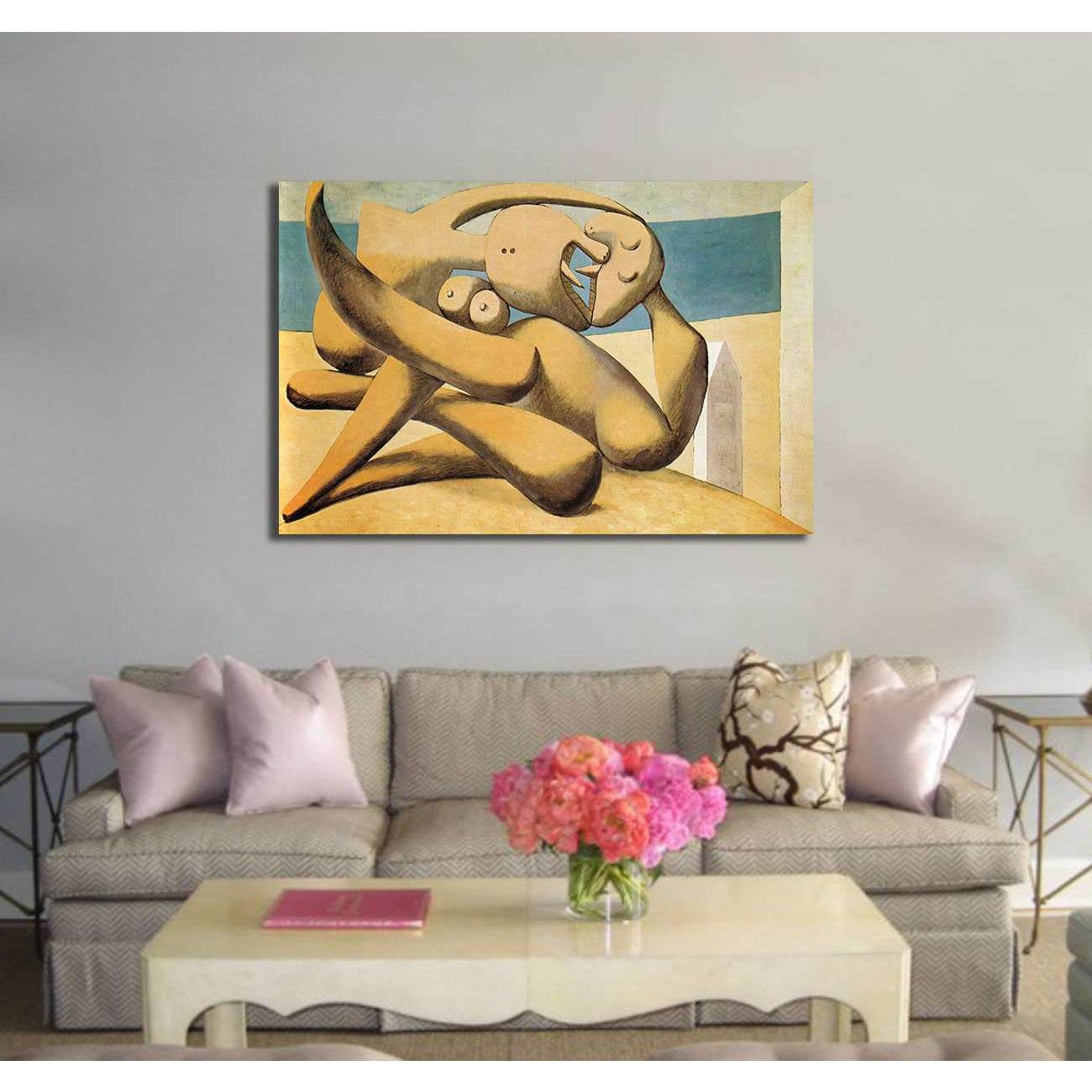 Pablo Picasso, Figures by the Sea (The Kiss) - Canvas print - Zellart Canvas Prints 000Negative, 6157, ALL_Products