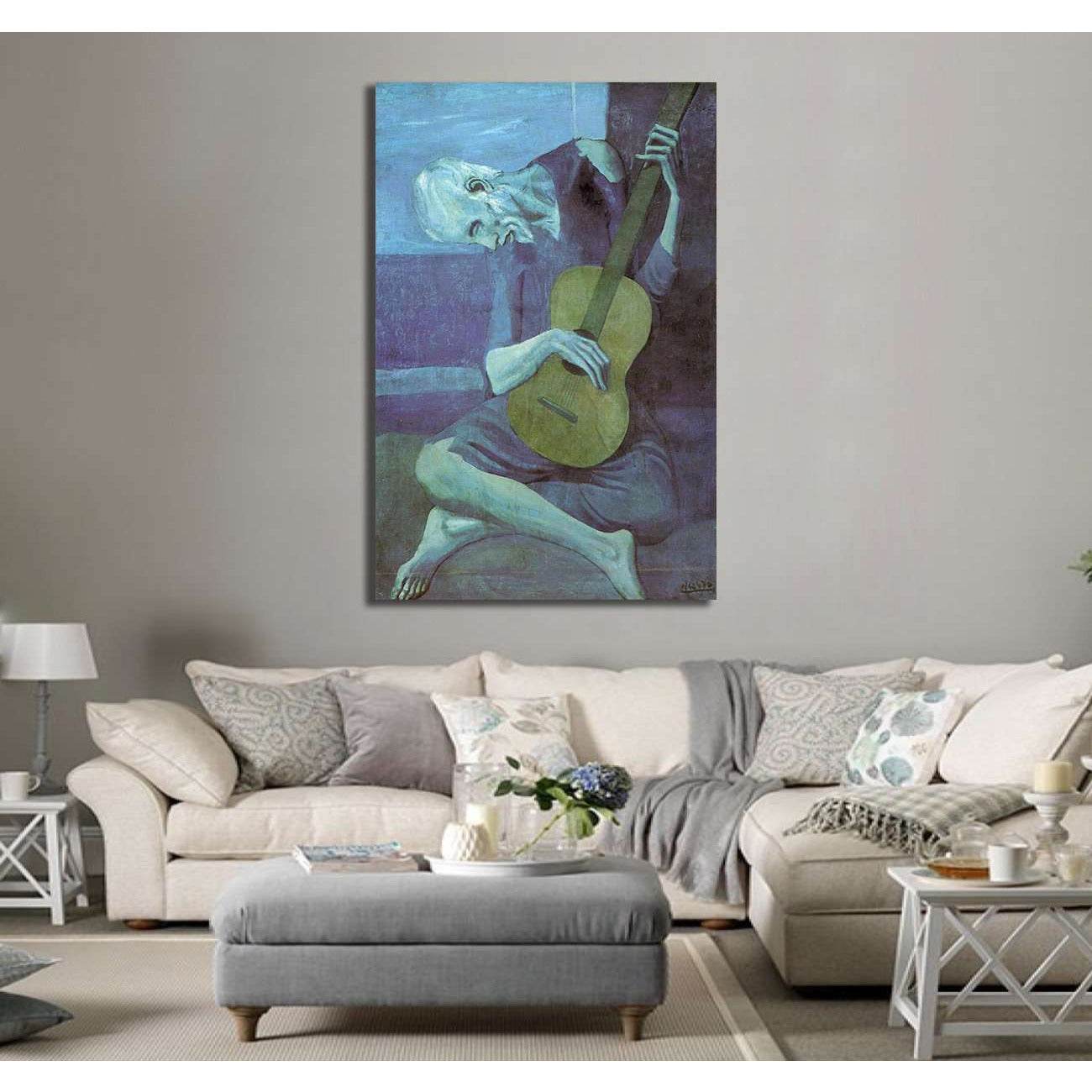 Pablo Picasso, old guitarist - Canvas print - Zellart Canvas Prints 000Negative, 6181, ALL_Products