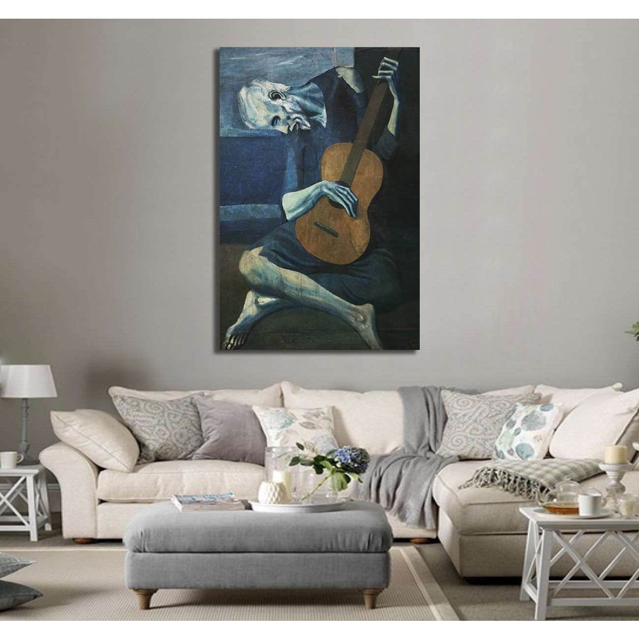 Pablo Picasso the old guitarist - Ready to Hang Canvas Print - Zellart Canvas Prints 000Negative, 6002, ALL_Products