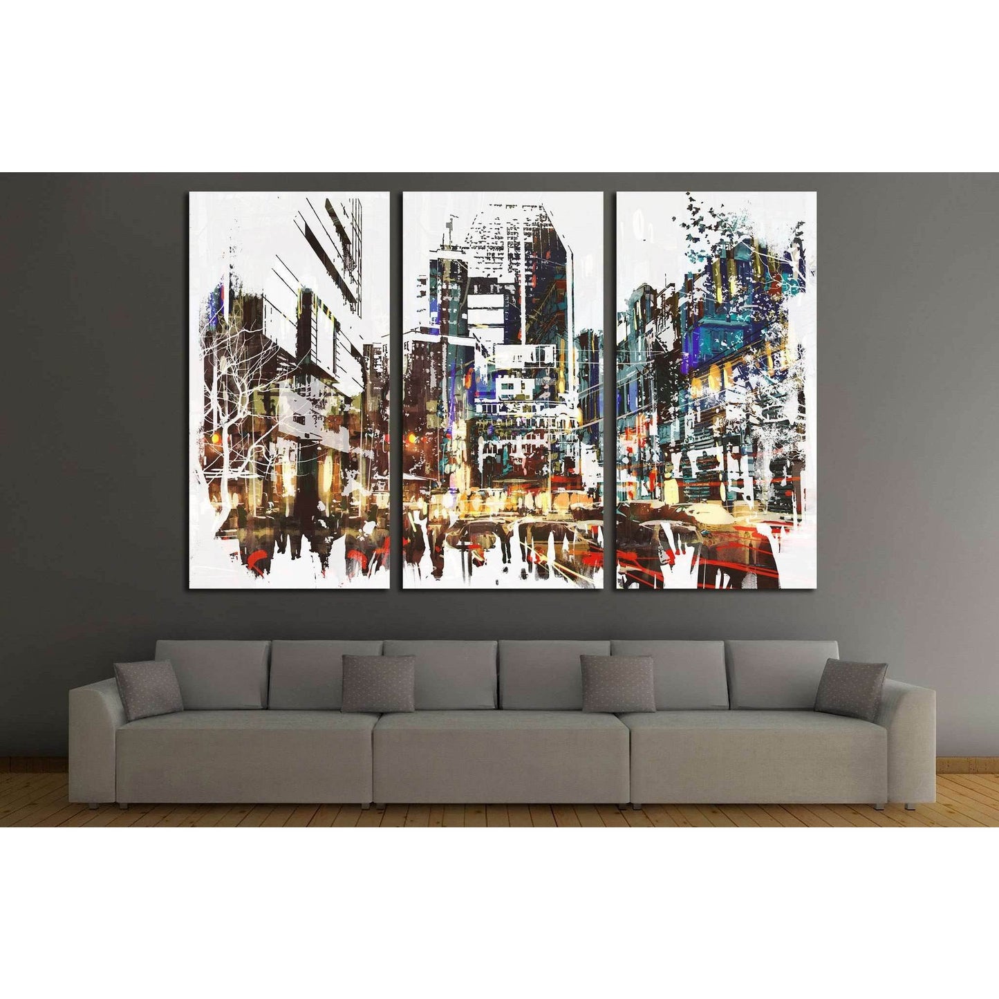 Painted City №534 Ready to Hang Canvas Print - Zellart Canvas Prints ALL_Products, s-534