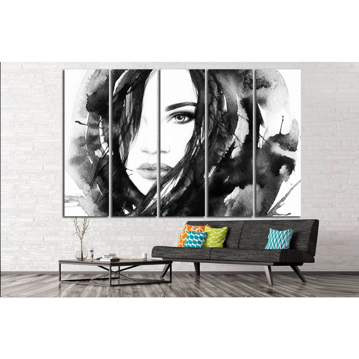 Painted Girl №721 Ready to Hang Canvas Print - Zellart Canvas Prints ALL_Products, s-721