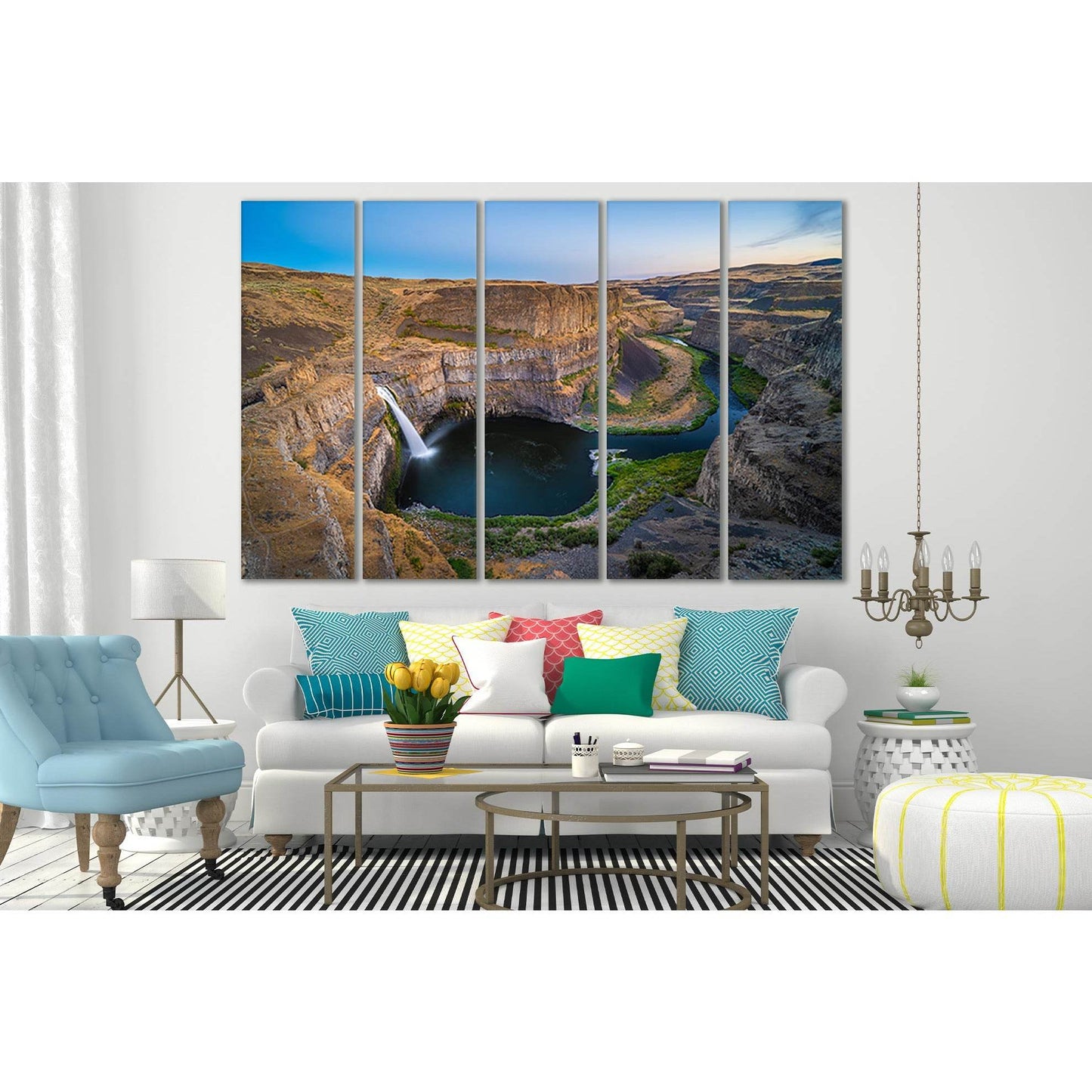 Palaus Waterfalls №SL470 Ready to Hang Canvas Print - Zellart Canvas Prints 0new, ALL_Products, Waterfall, Waterfall Wall Art