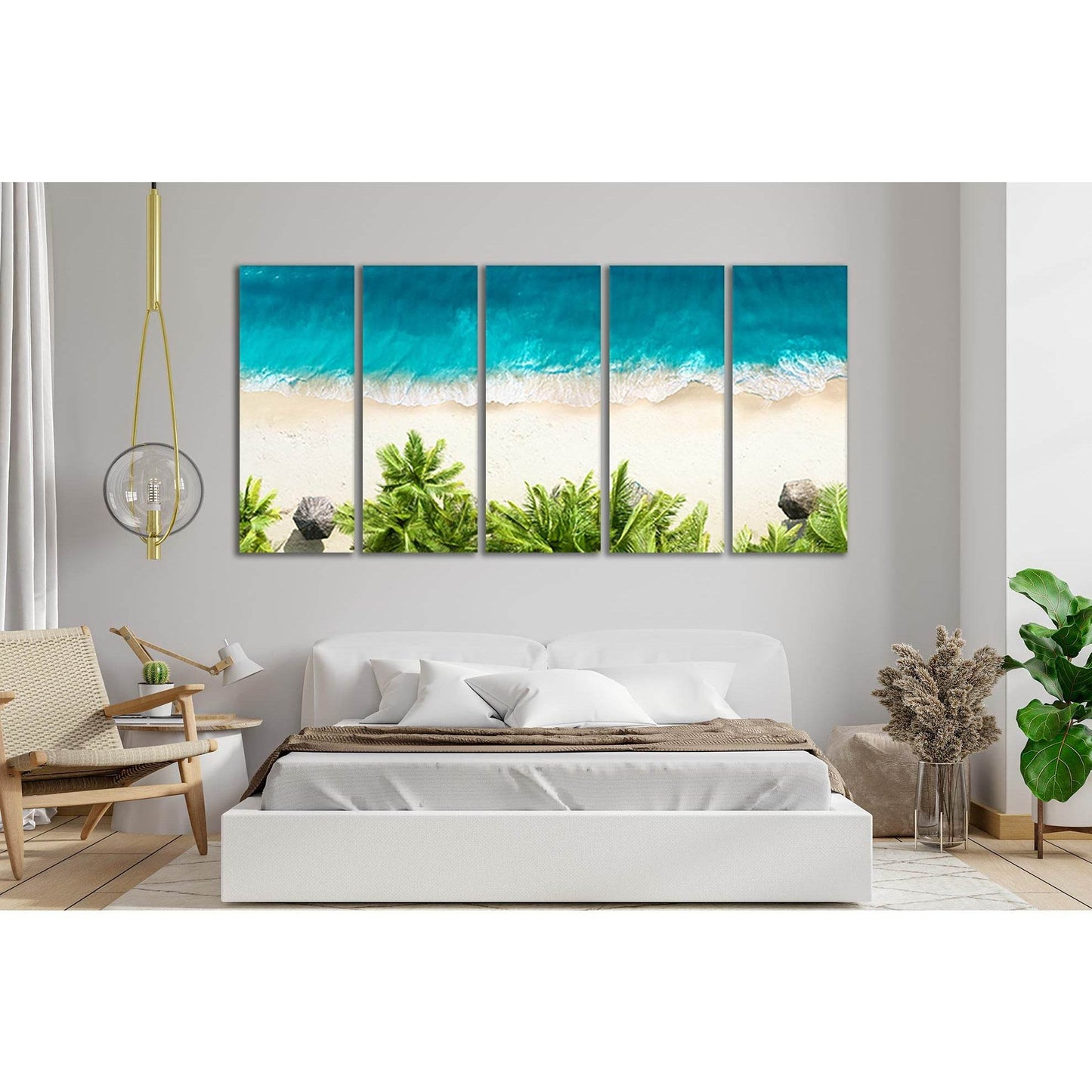 Palm Trees And Ocean №SL63 Ready to Hang Canvas Print - Zellart Canvas Prints 0new, ALL_Products, Beach Ocean & Waves