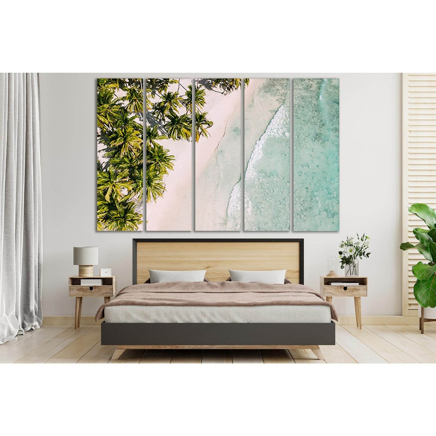 Palm Trees On The Caribbean Coast №SL147 Ready to Hang Canvas Print - Zellart Canvas Prints 0new, ALL_Products, Beach Ocean & Waves