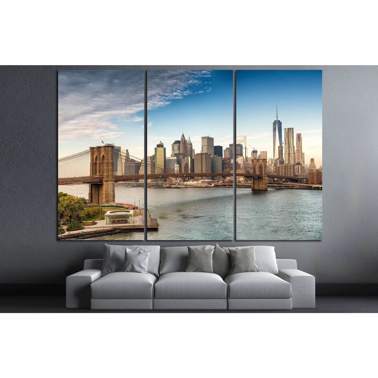 panoramic view of New York №742 Ready to Hang Canvas Print - Zellart Canvas Prints 0_NY_ART, ALL_Products, s-742