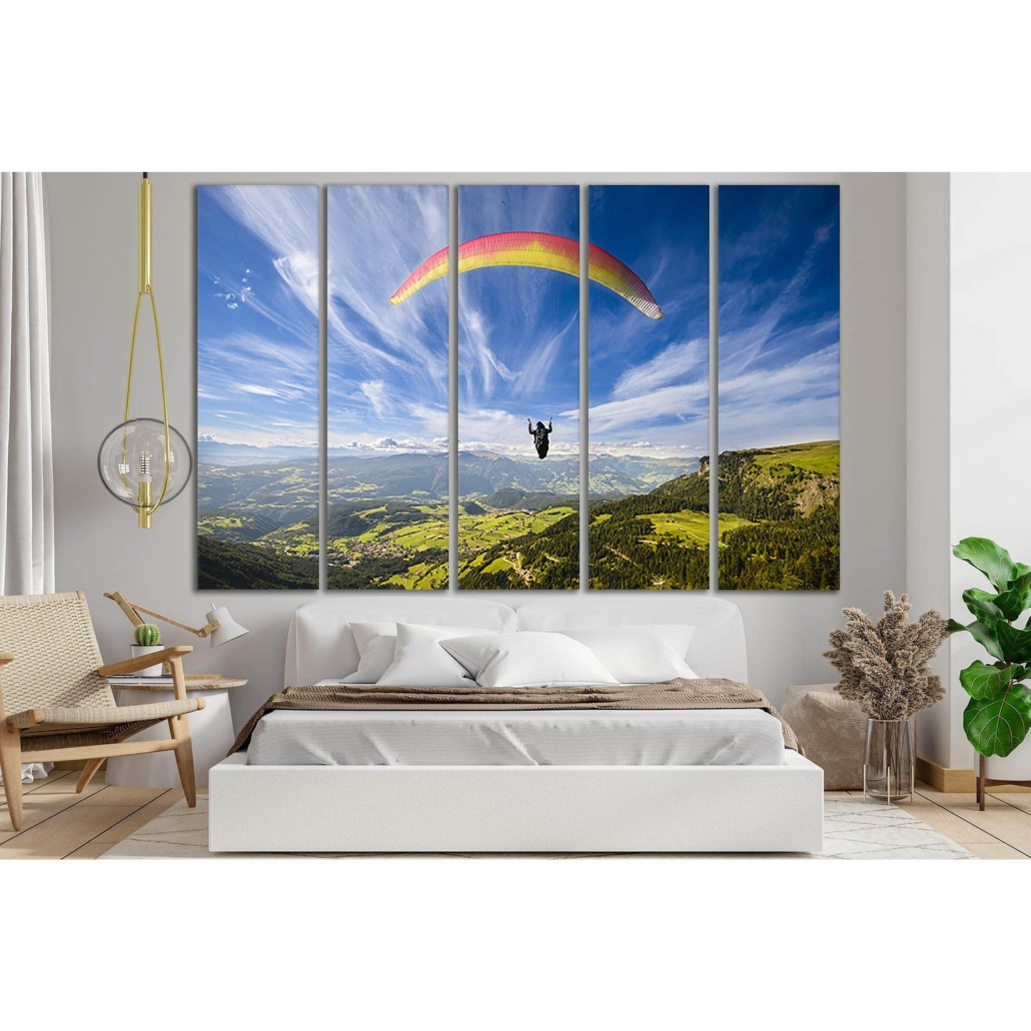 Paragliding In The Sky №SL923 Ready to Hang Canvas Print - Zellart Canvas Prints 0new, ALL_Products, Sports & Motivation