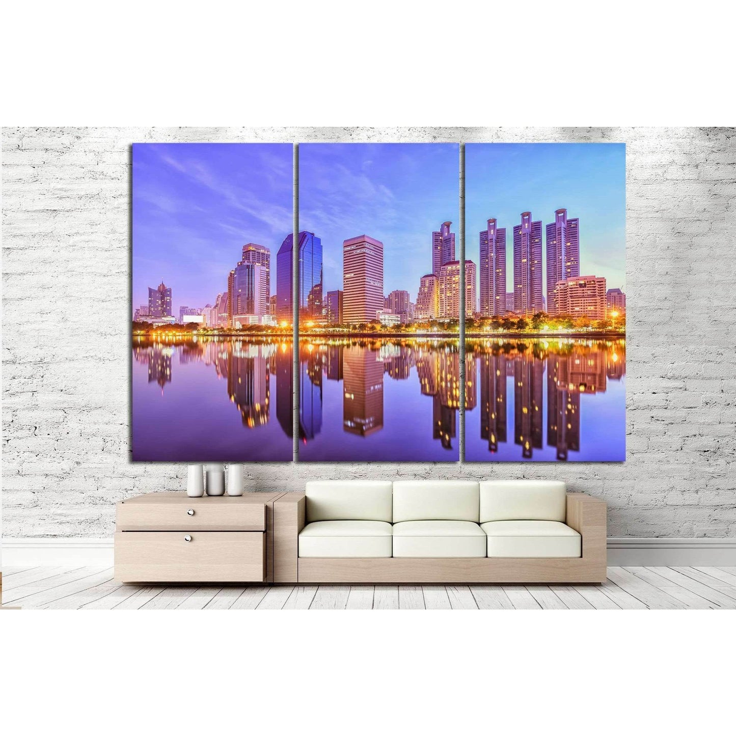 Park at Bangkok №826 Ready to Hang Canvas Print - Zellart Canvas Prints ALL_Products, s-826