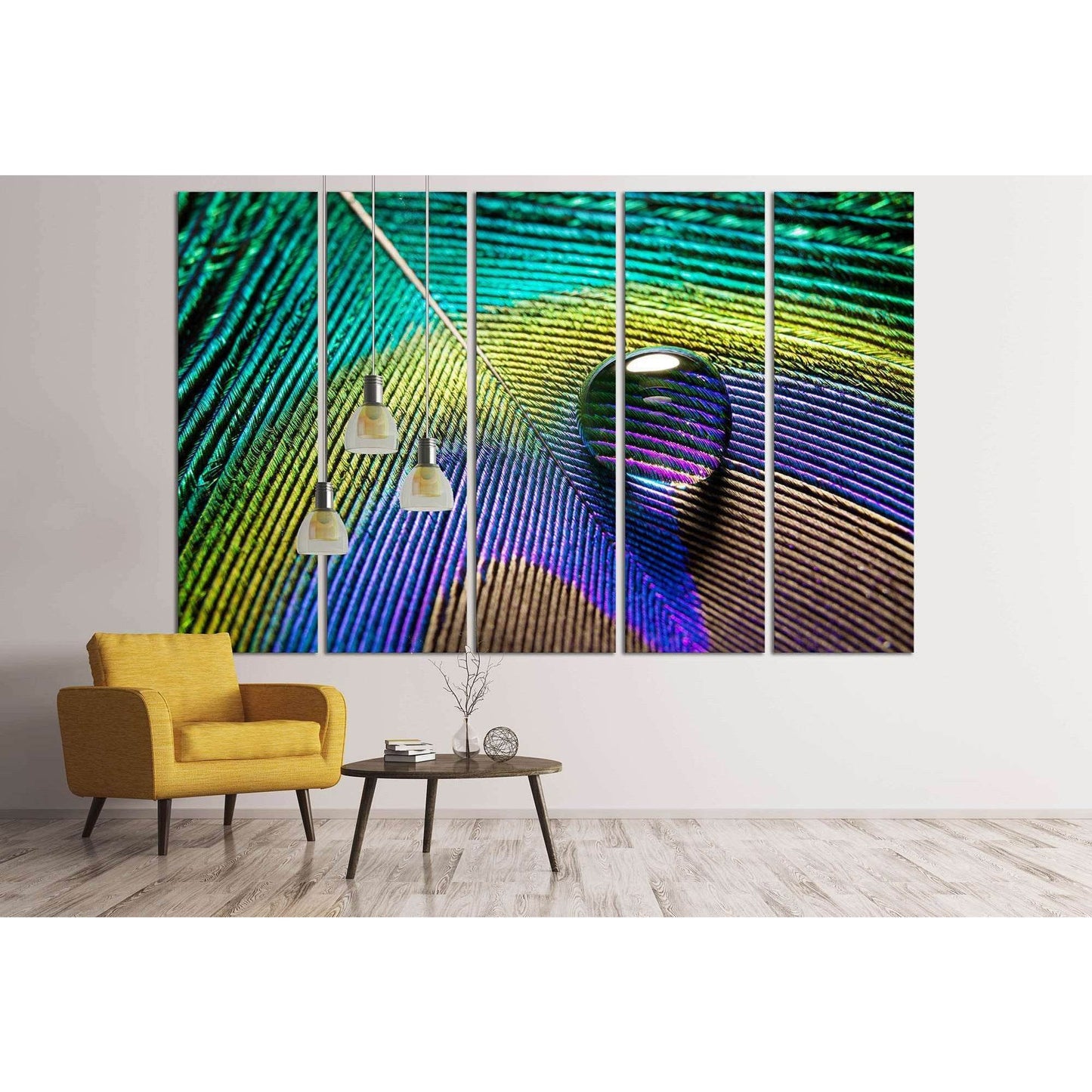 Peacock Feathers №3024 Ready to Hang Canvas Print - Zellart Canvas Prints ALL_Products, z-3024