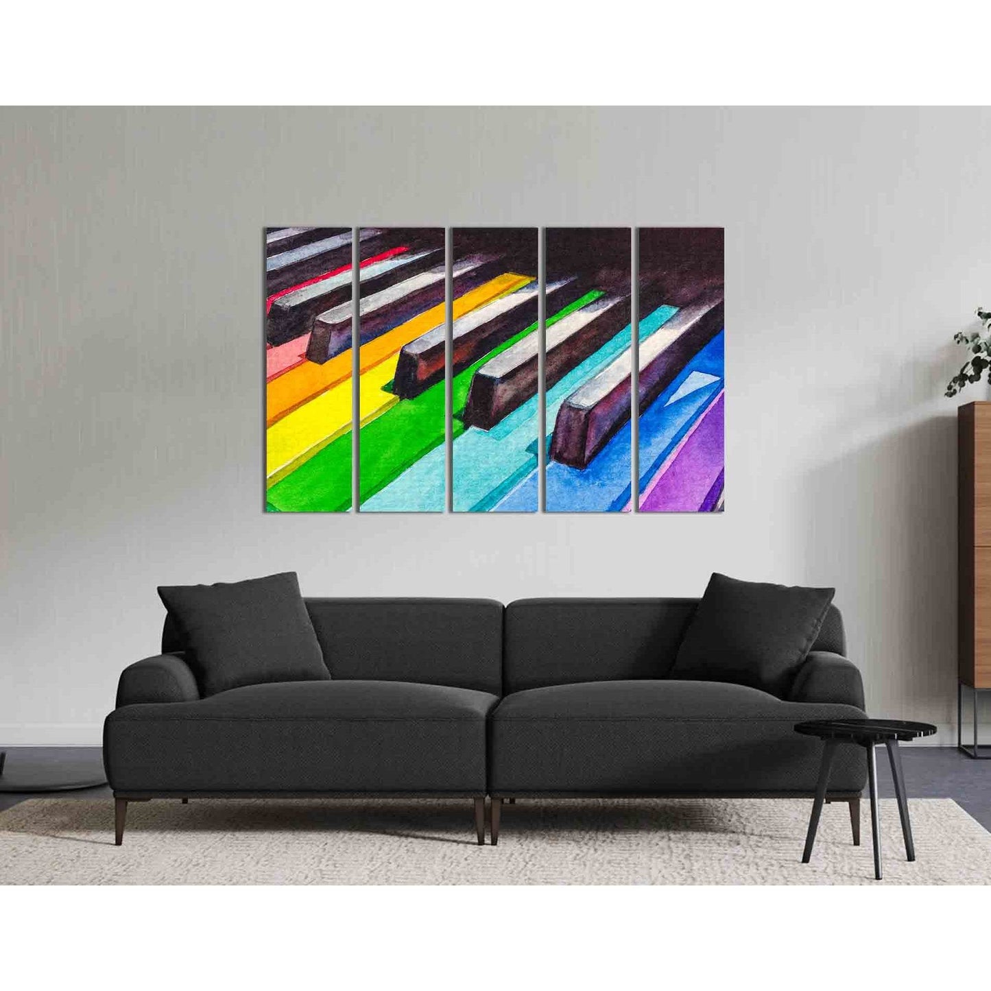 Piano keys rainbow colors №2132 Ready to Hang Canvas Print - Zellart Canvas Prints 2142, ALL_Products