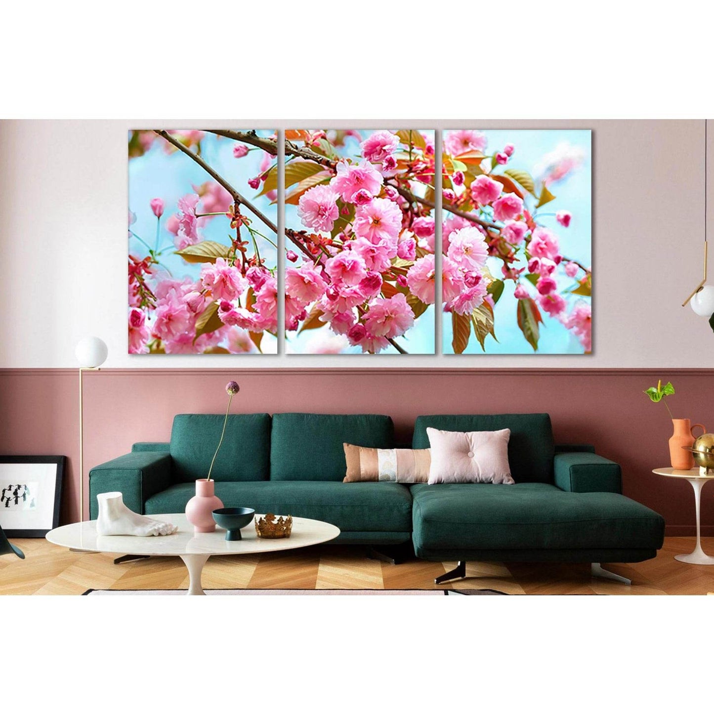 Pink Cherry Flowers Close Up №SL667 Ready to Hang Canvas Print - Zellart Canvas Prints 0new, ALL_Products, Floral & Botanical Wall Art