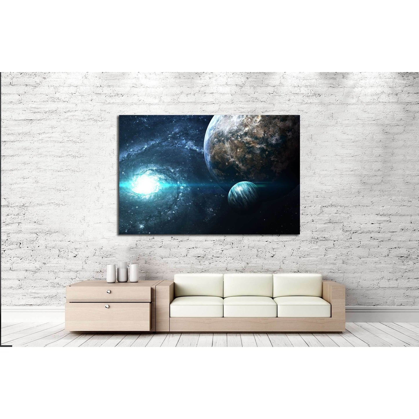 Planets over the nebulae in space. This image elements furnished by NASA №2444 Ready to Hang Canvas PrintCanvas art arrives ready to hang, with hanging accessories included and no additional framing required. Every canvas print is hand-crafted, made on-de