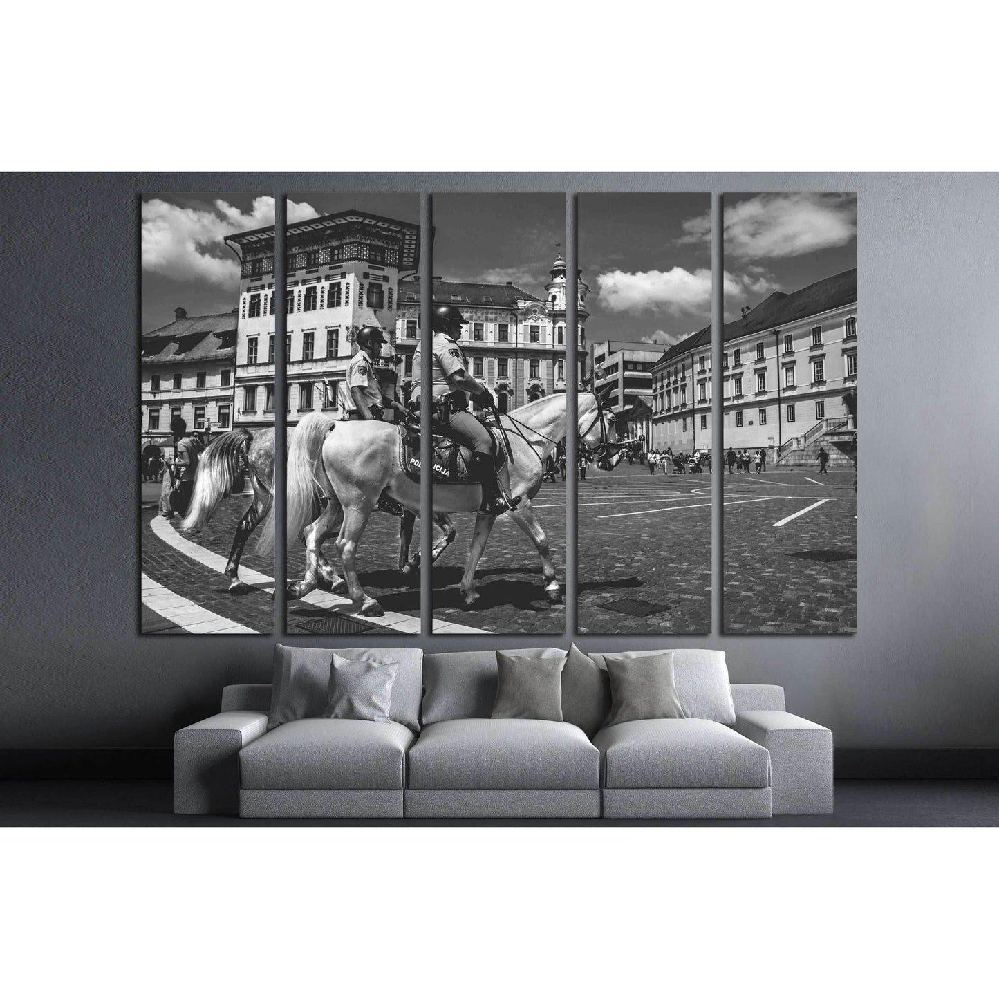 Police horse canvas print №5014 - Zellart Canvas Prints ALL_Products, Horses, s-5014