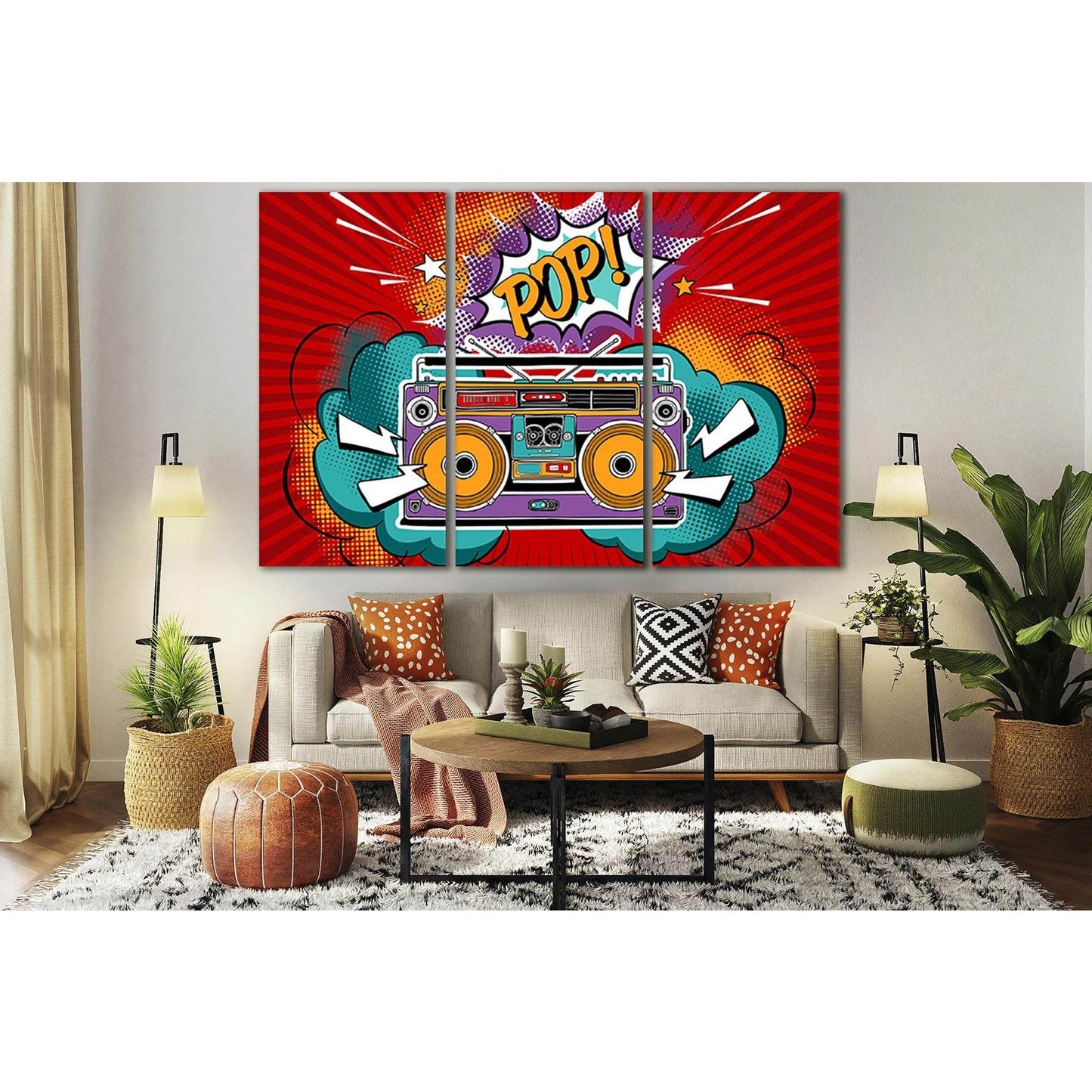 Pop Art Portable Boombox №SL545 Ready to Hang Canvas Print - Zellart Canvas Prints 0new, ALL_Products, Pop ART