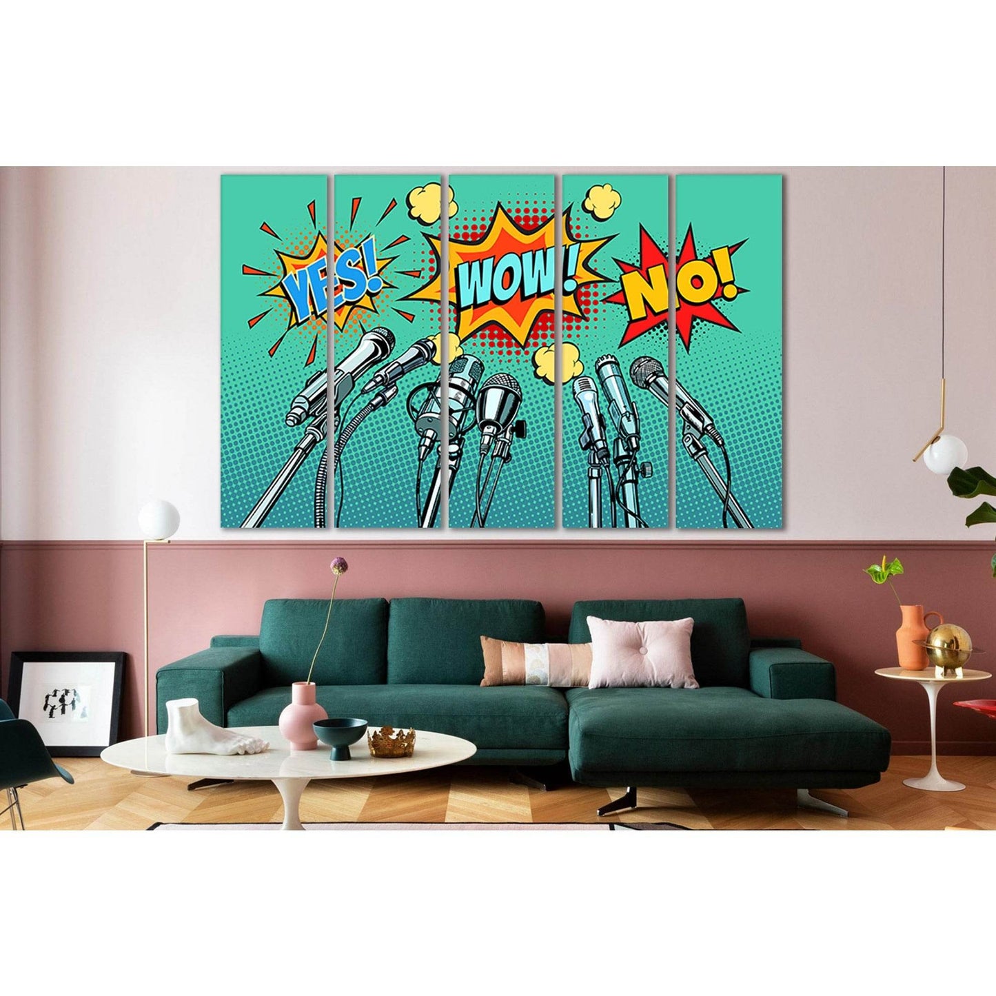 Pop Art Press Conference Microphones №SL543 Ready to Hang Canvas Print - Zellart Canvas Prints 0new, ALL_Products, Pop ART