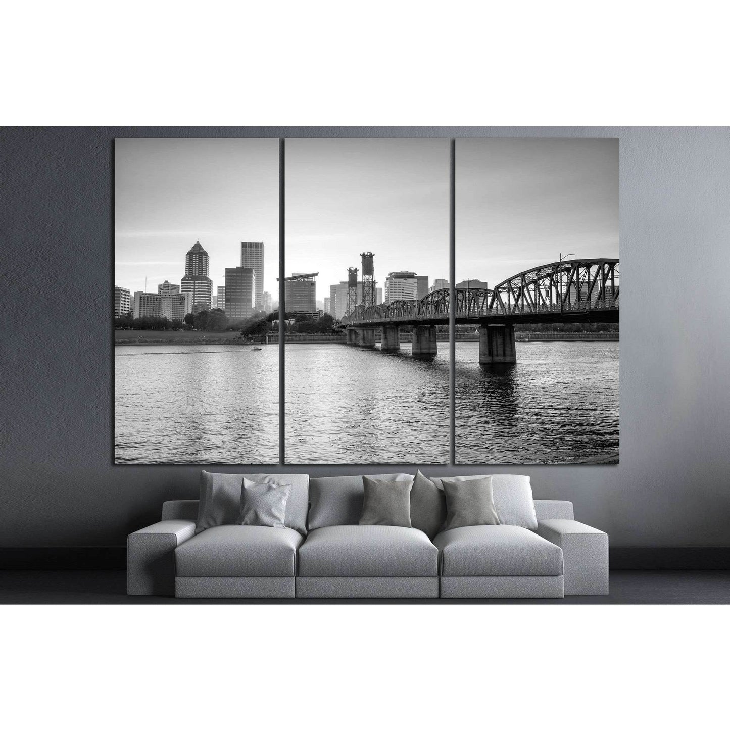 Portland Oregon skyline №825 Ready to Hang Canvas Print - Zellart Canvas Prints ALL_Products, s-825