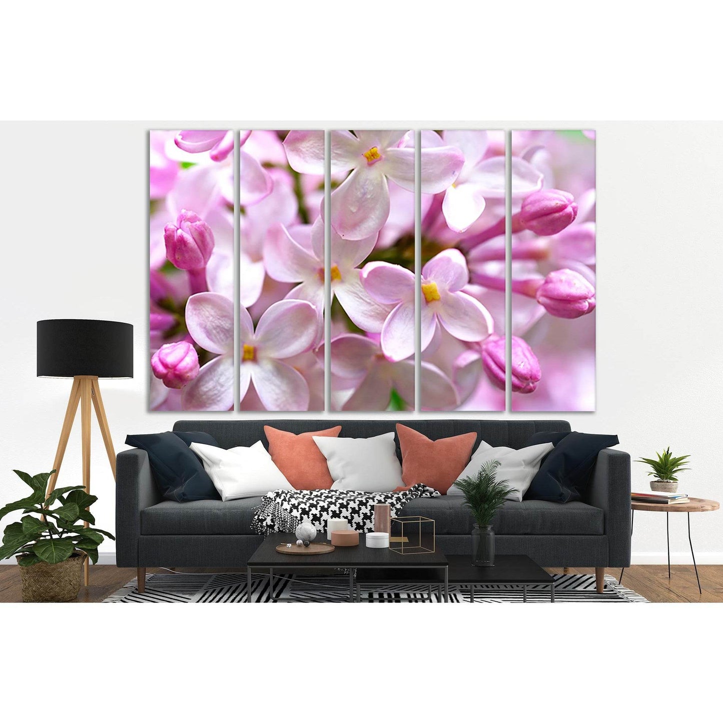 Purple Lilac Flowers №SL671 Ready to Hang Canvas Print - Zellart Canvas Prints 0new, ALL_Products, Floral & Botanical Wall Art