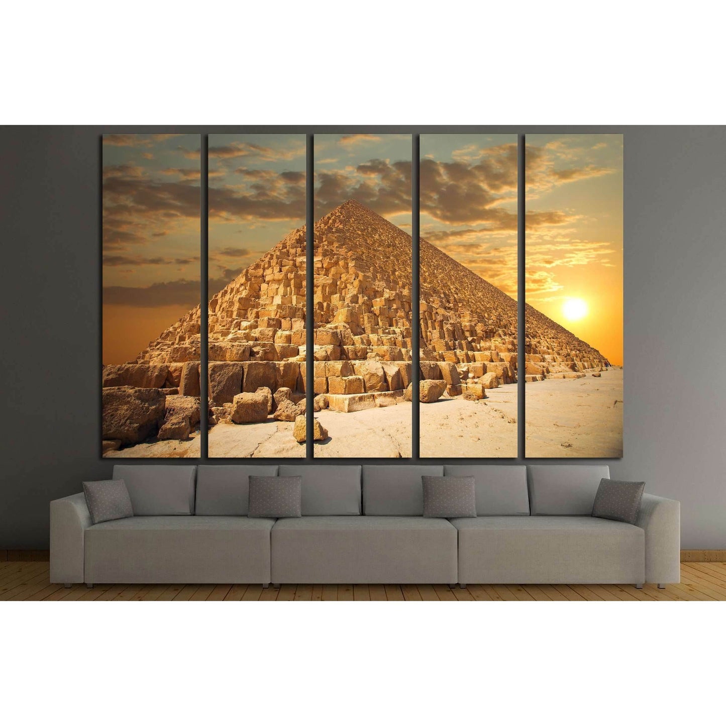 pyramids of the pharaohs in Giza. Cairo, Egypt №2190 Ready to Hang Canvas Print - Zellart Canvas Prints ALL_Products, s-2190