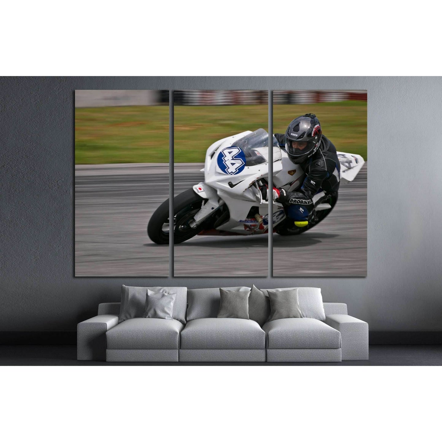 Race of Ukrainian Superstock Championship on Chaika motordrome №2471 Ready to Hang Canvas Print - Zellart Canvas Prints ALL_Products, s-2471