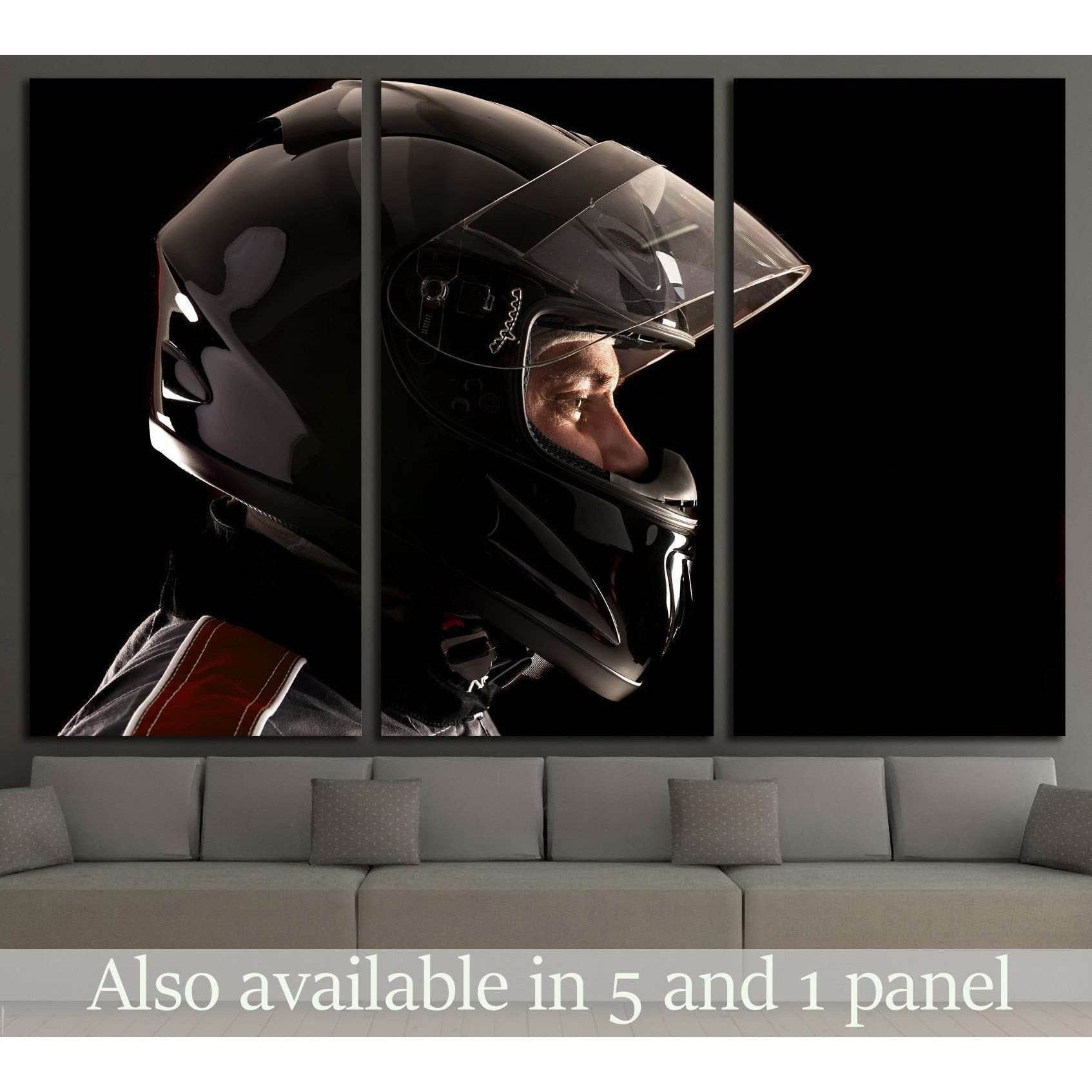Racing Driver Helmet Canvas Print - Motorsport Portrait