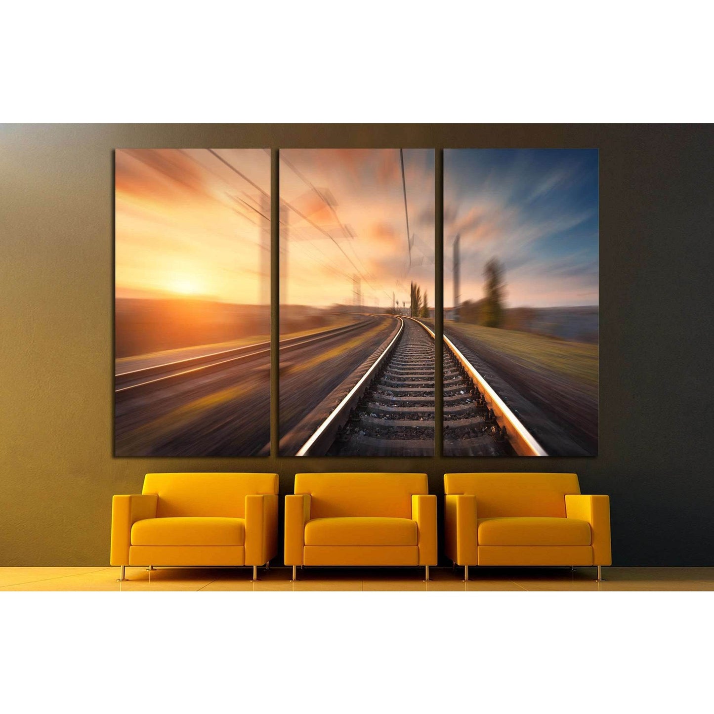 Railroad travel, railway tourism, Transportation №1304 Ready to Hang Canvas Print - Zellart Canvas Prints ALL_Products, s-1304