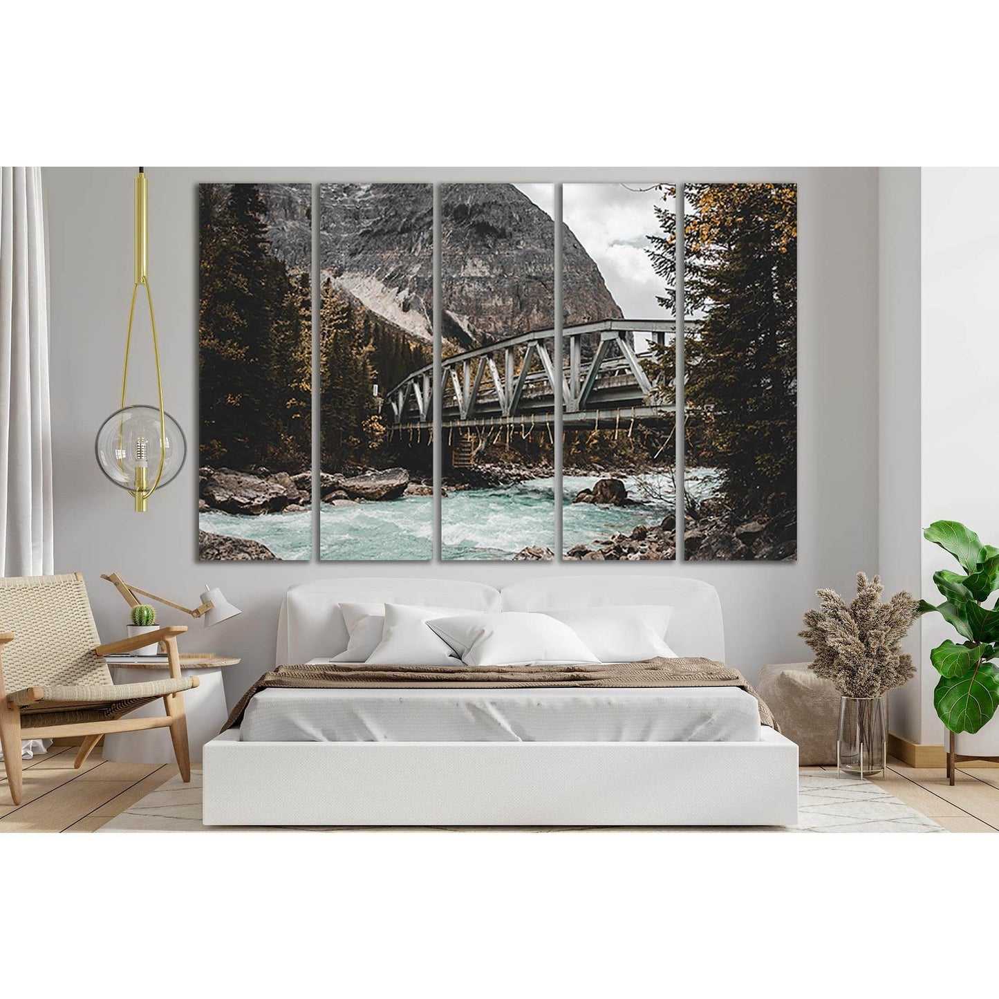 Railway Bridge In The Mountains №SL1147 Ready to Hang Canvas Print - Zellart Canvas Prints 0new, ALL_Products, Bridges Wall Art