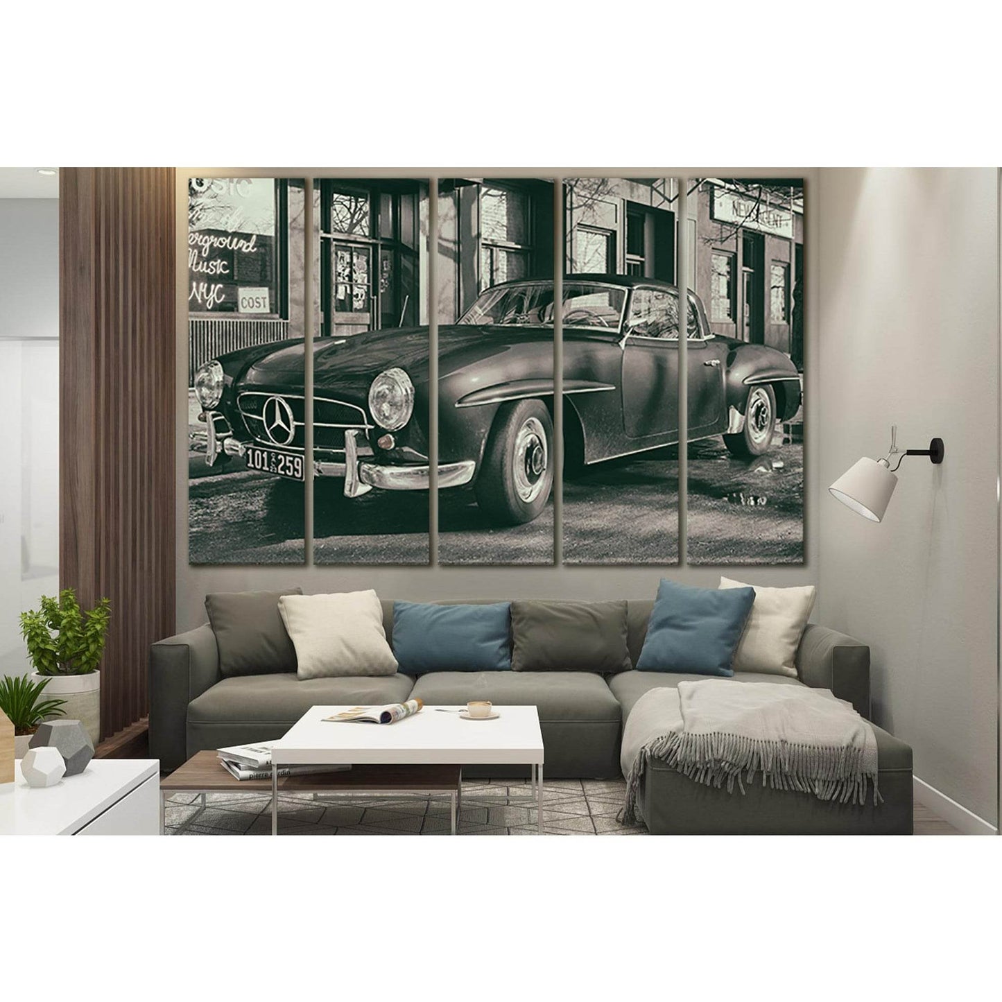 Retro Sports Car Photo №SL1422 Ready to Hang Canvas Print - Zellart Canvas Prints 0new, ALL_Products, Engine