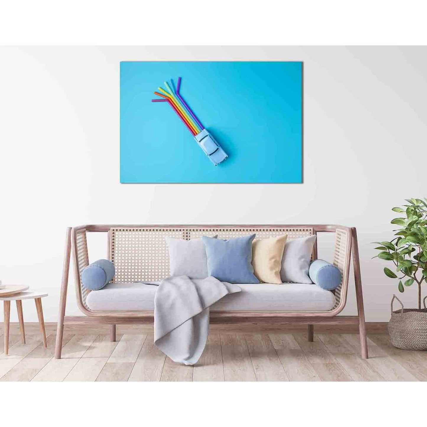 Retro toy car №2122 Ready to Hang Canvas Print - Zellart Canvas Prints 2122, ALL_Products