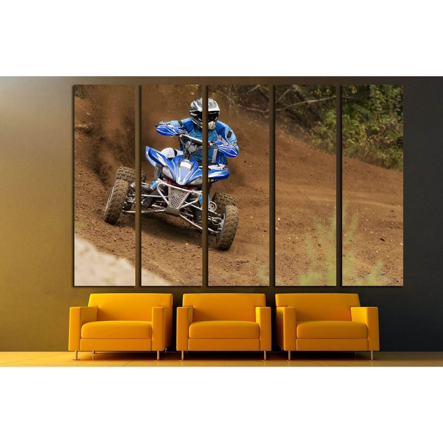 Rider driving in the race №2479 Ready to Hang Canvas Print - Zellart Canvas Prints ALL_Products, s-2479