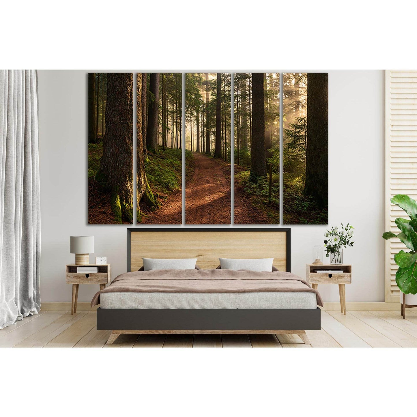 Road In The Forest №SL823 Ready to Hang Canvas Print - Zellart Canvas Prints 0new, ALL_Products, Trees Wall Art