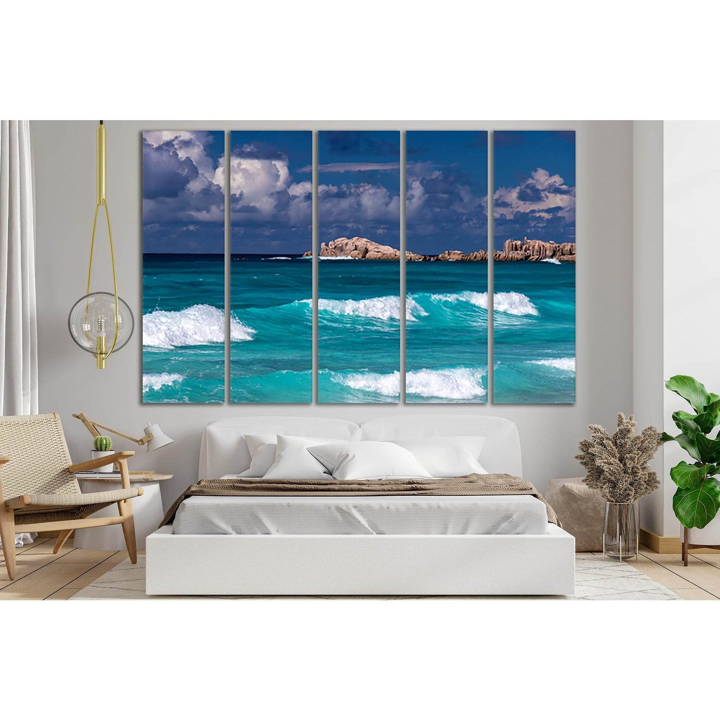 Rocks Ocean Waves №SL132 Ready to Hang Canvas Print - Zellart Canvas Prints 0new, ALL_Products, Beach Ocean & Waves