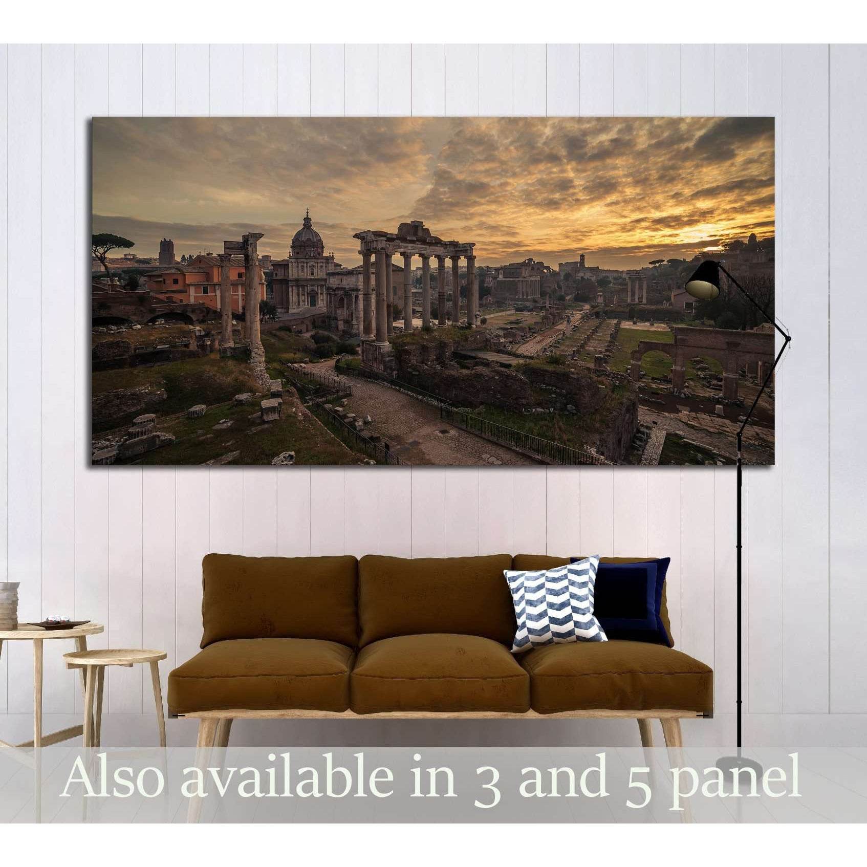 Roman Forum Rome Canvas Print, Sunset Cityscape - Zellart