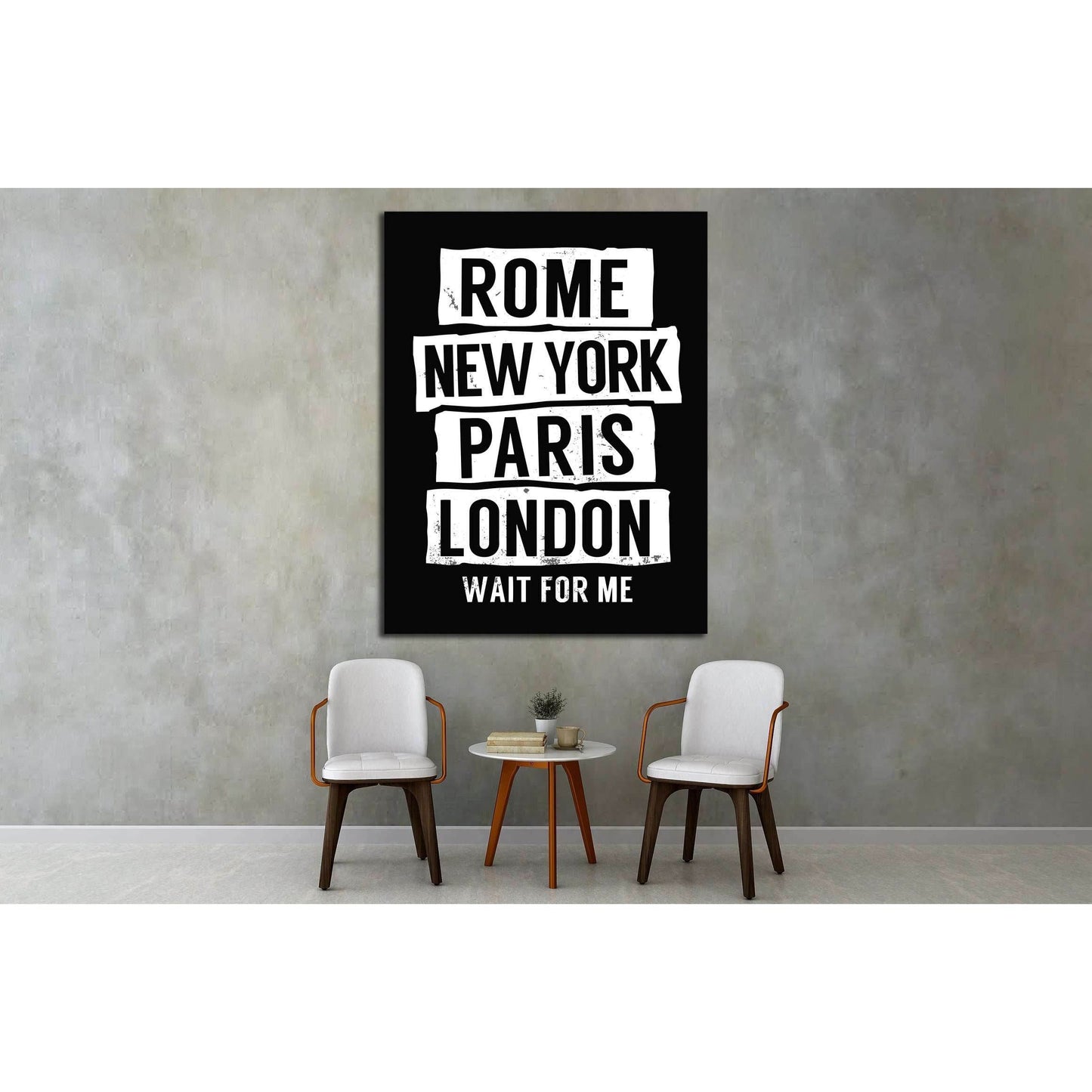 Rome, New York, Paris, London №4535 Ready to Hang Canvas Print - Zellart Canvas Prints 0_NY_ART, ALL_Products, s-4535