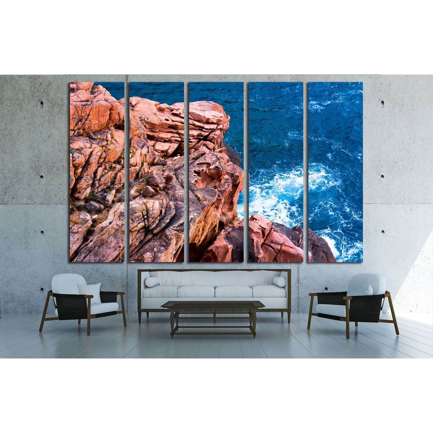 Rose cliff by the sea №2665 Ready to Hang Canvas Print - Zellart Canvas Prints ALL_Products, s-2665