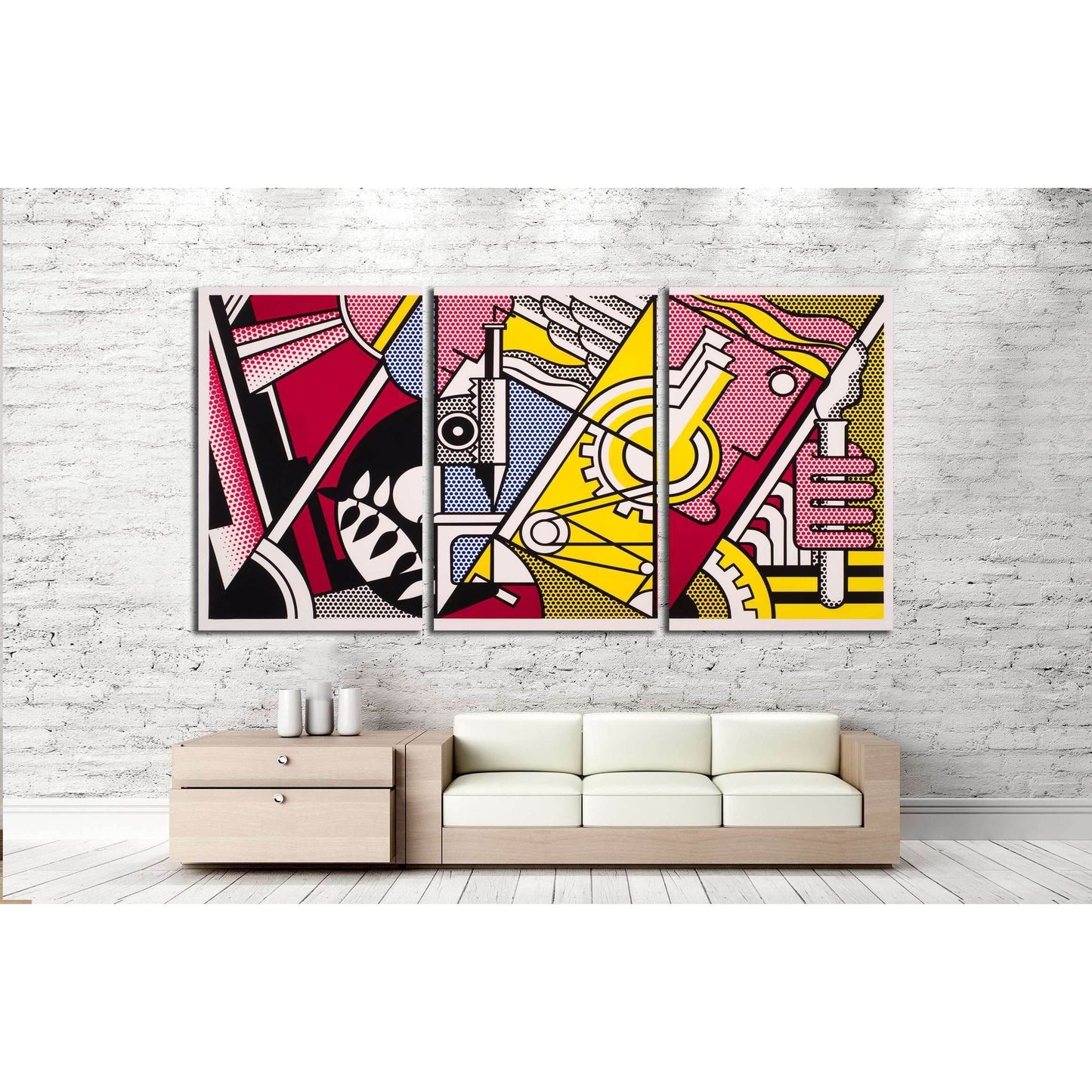 roy lichtenstein peace through chemistry №3291 Ready to Hang Canvas Print - Zellart Canvas Prints ALL_Products, s-3291