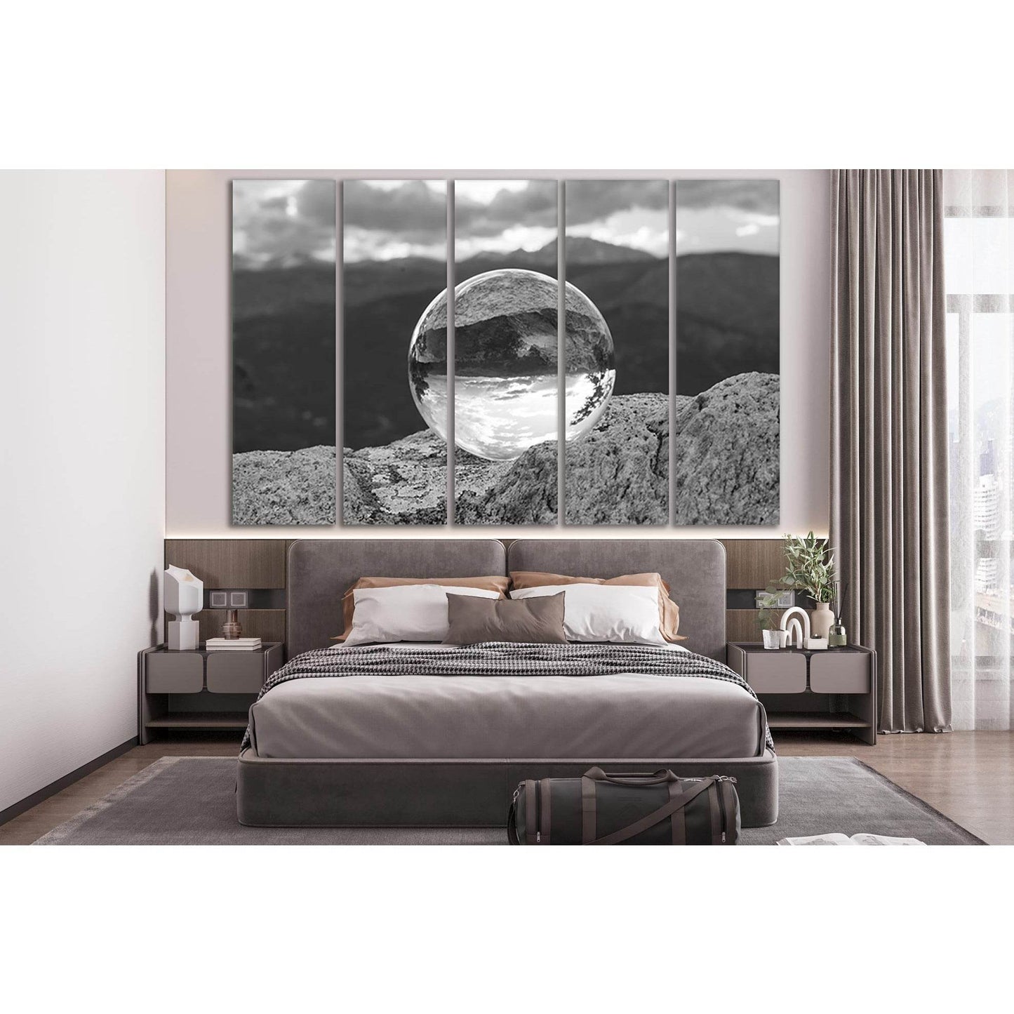 Rystal Ball Put On A Rock №SL893 Ready to Hang Canvas Print - Zellart Canvas Prints 0new, ALL_Products, Black & White Wall Art